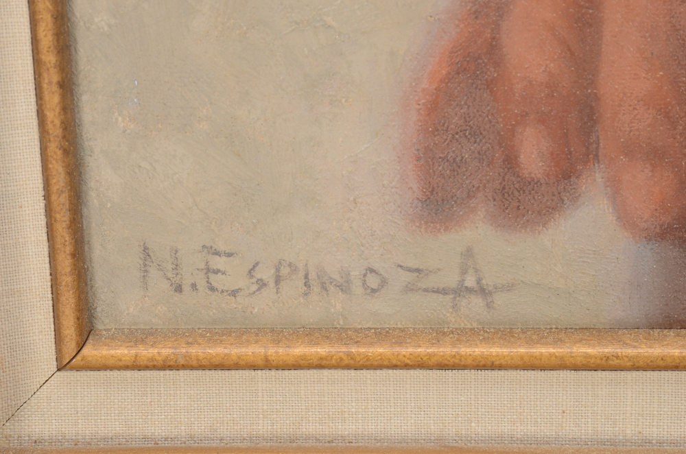 Noel Espinoza Oil on Canvas Portrait Painting "El Jefe"