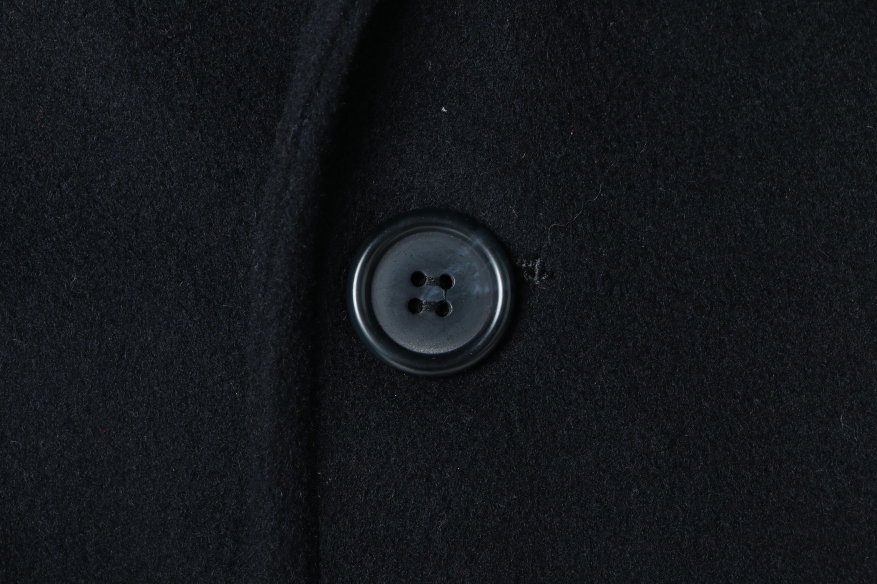 Men's Joseph Abboud Navy Blue Wool Belted Overcoat