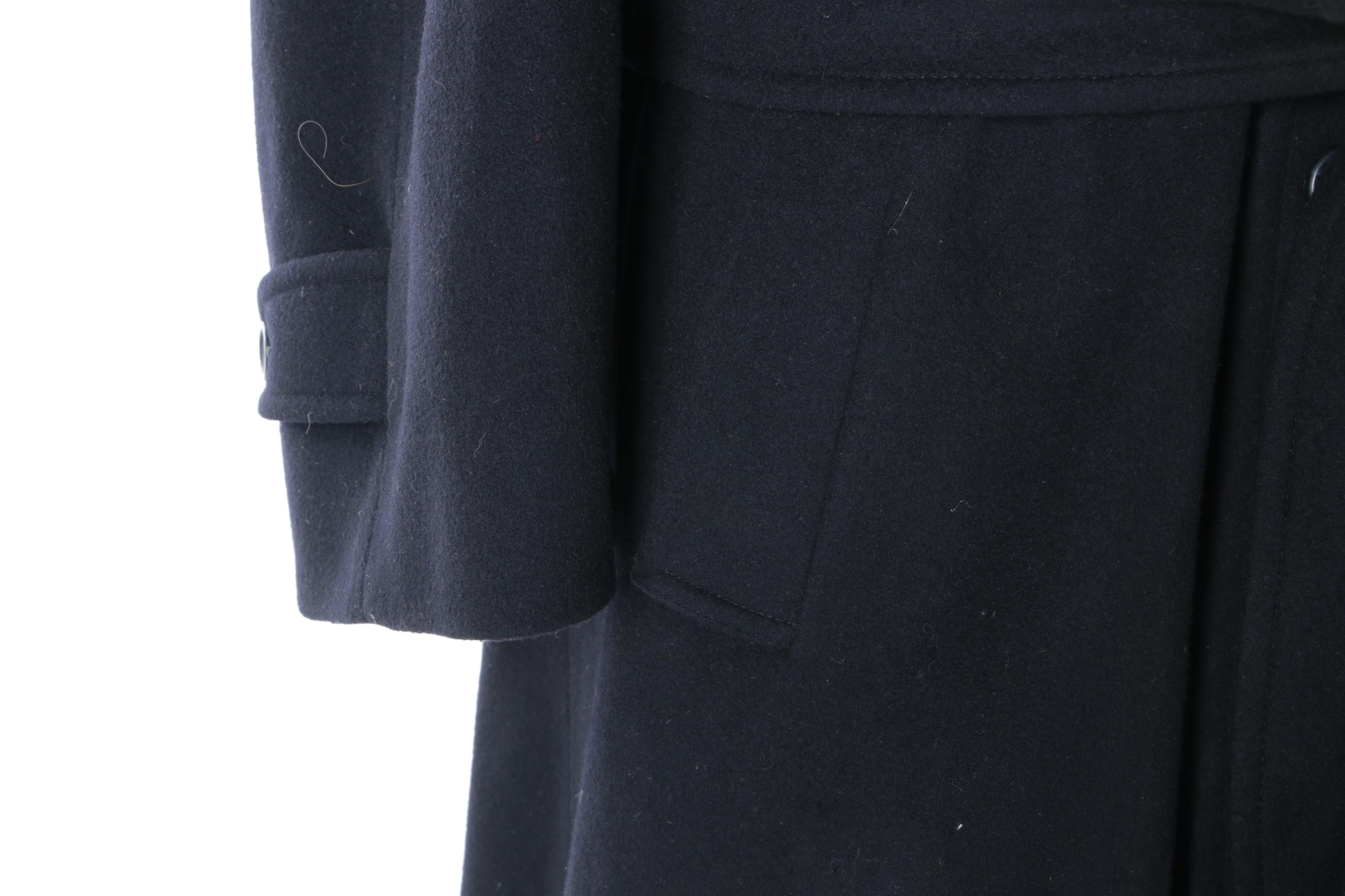 Men's Joseph Abboud Navy Blue Wool Belted Overcoat