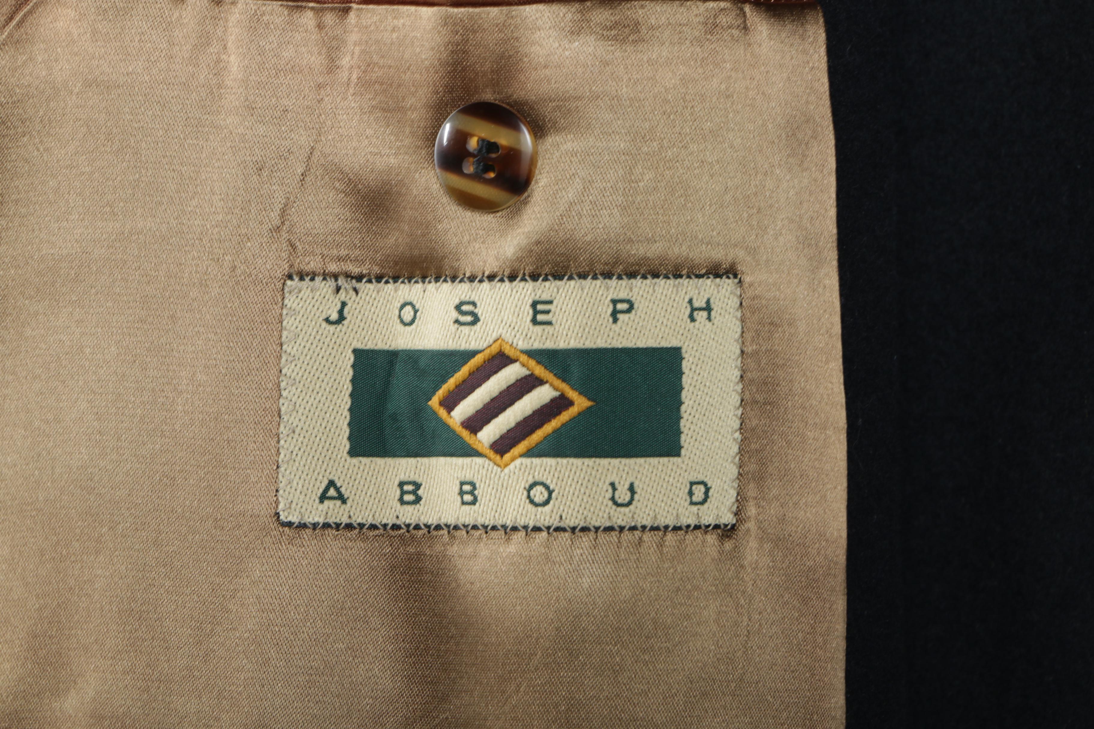 Men's Joseph Abboud Navy Blue Wool Belted Overcoat