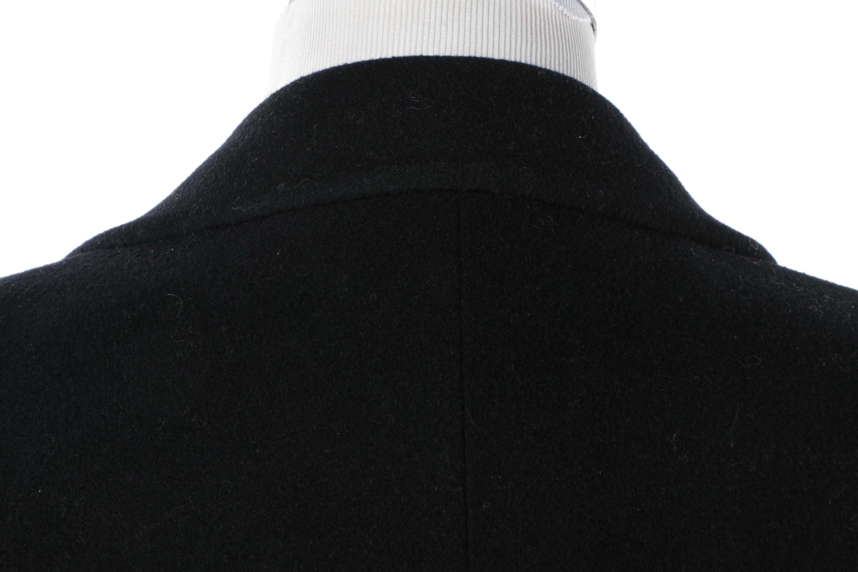 Men's Neiman Marcus Black Cashmere Blend Double-Breasted Overcoat