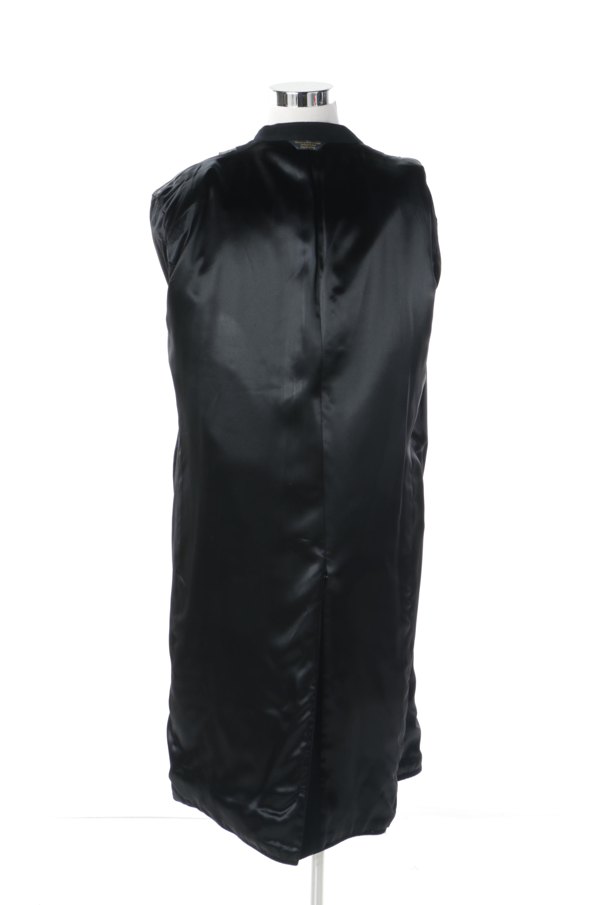 Men's Neiman Marcus Black Cashmere Blend Double-Breasted Overcoat