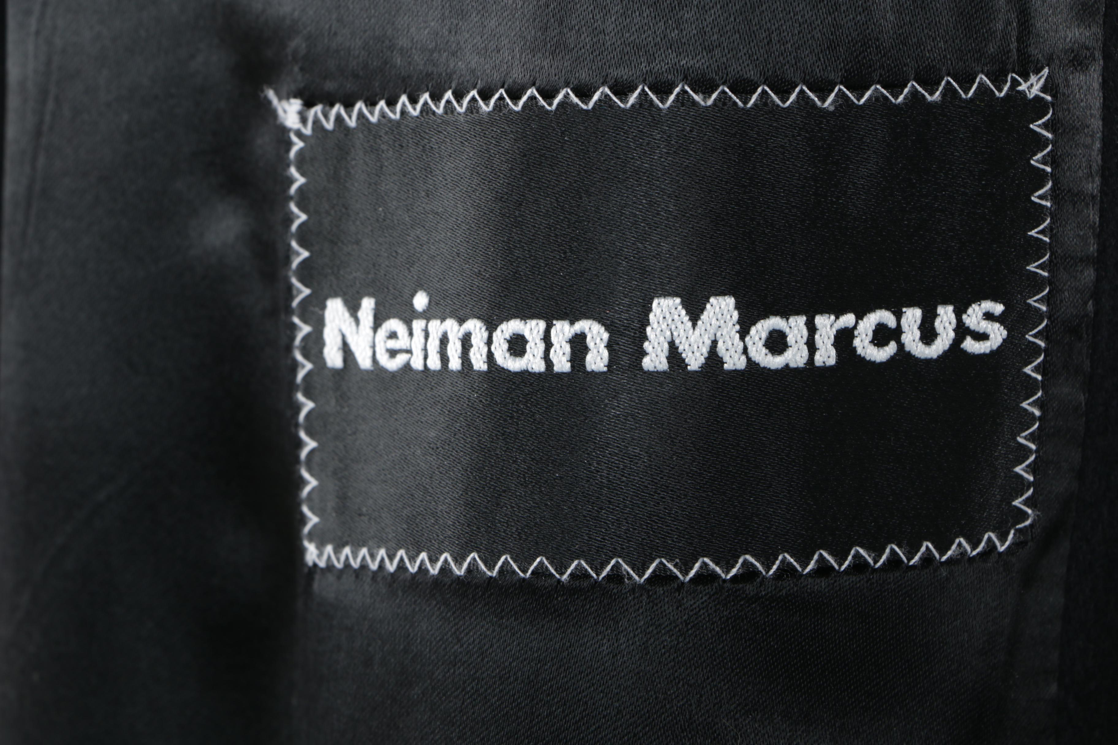 Men's Neiman Marcus Black Cashmere Blend Double-Breasted Overcoat