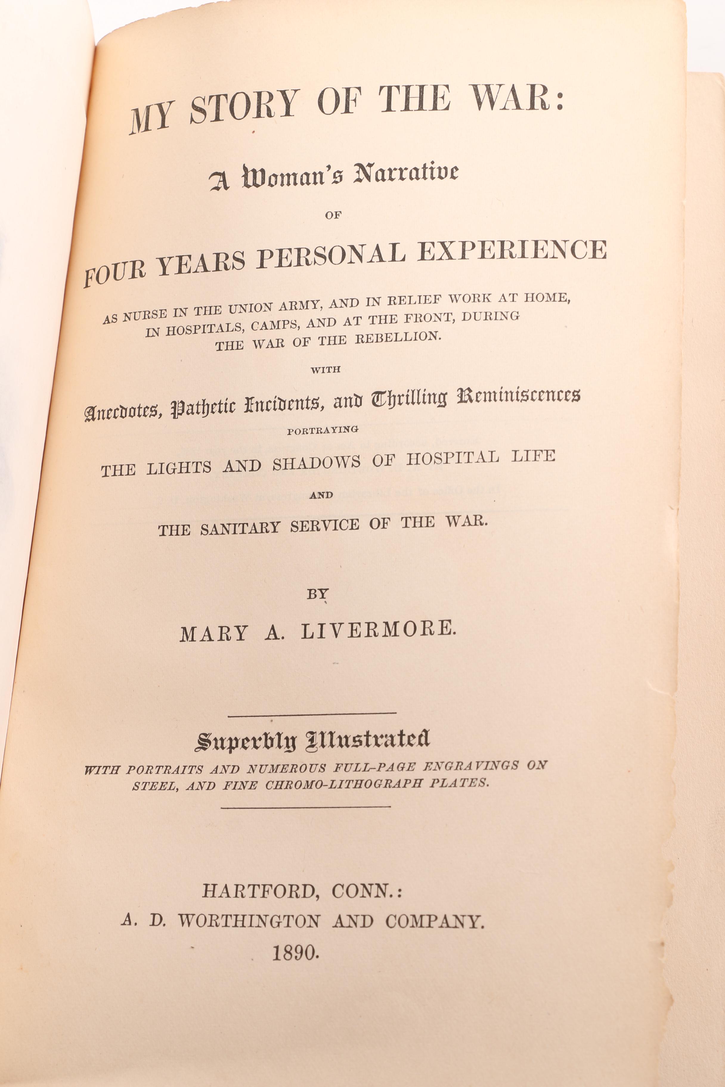 1890 "My Story of the War" by Mary A. Livermore