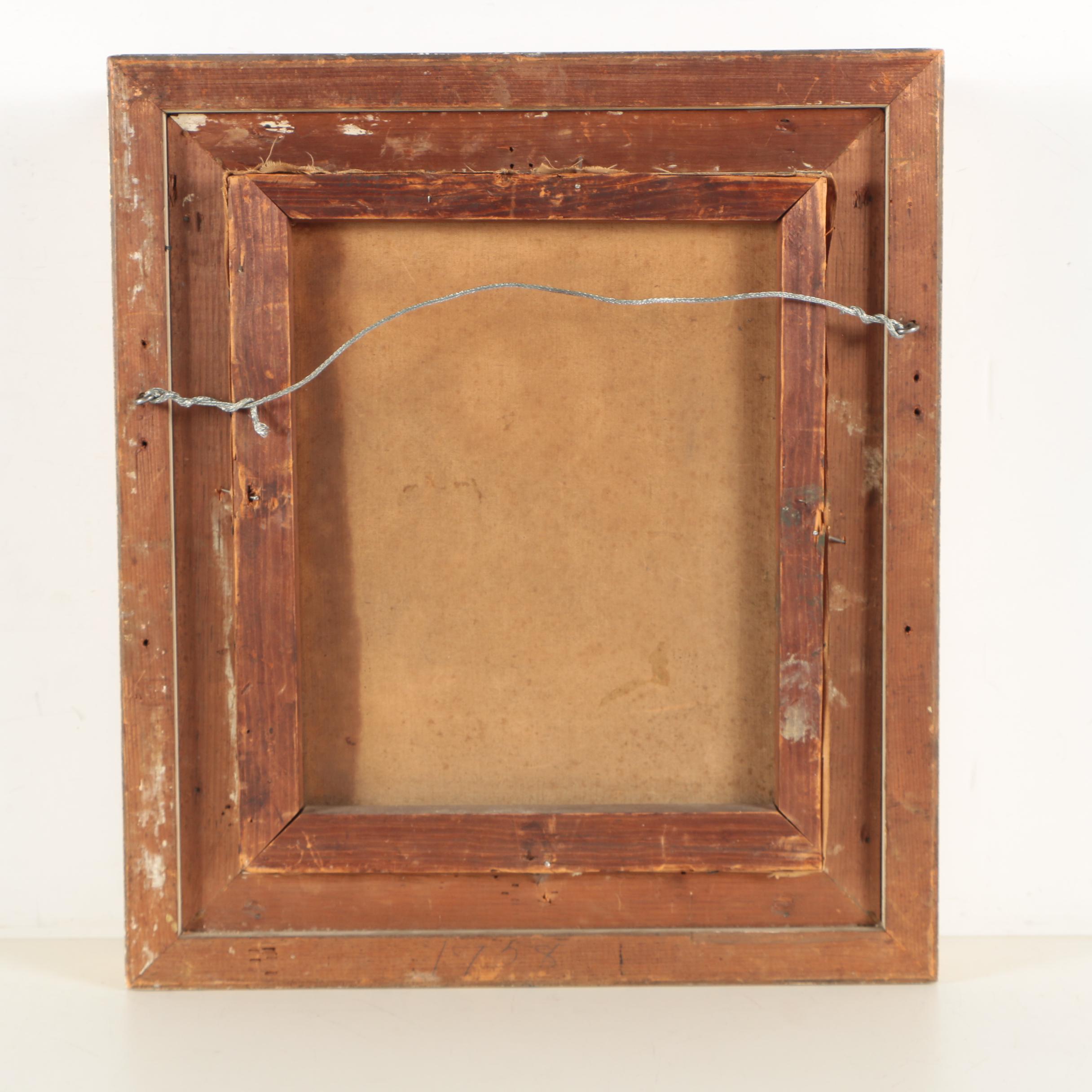 Early 20th Century Oil Painting of Wooded Landscape with Waterfall