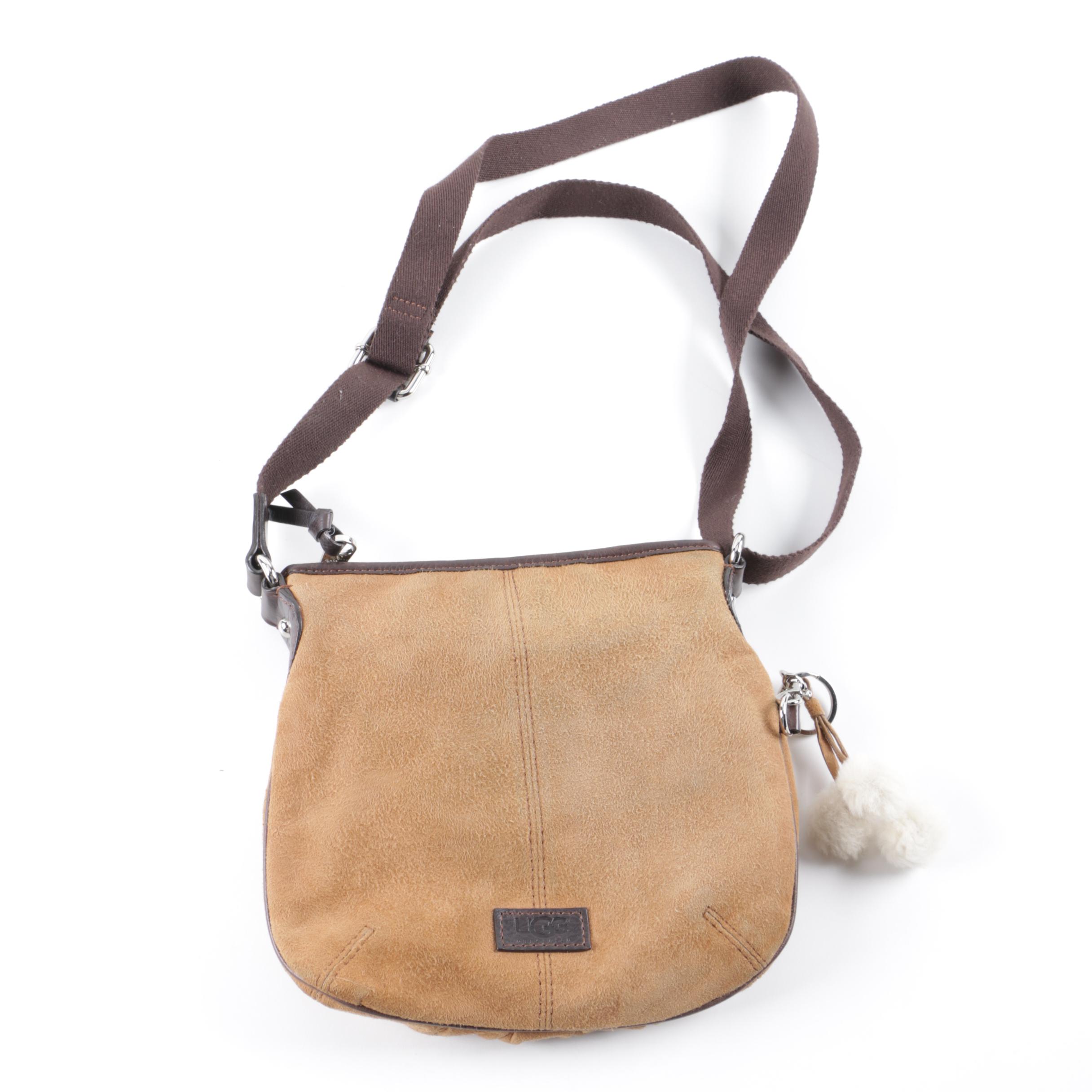 UGG Australia Suede and Shearling Sheepskin Handbag
