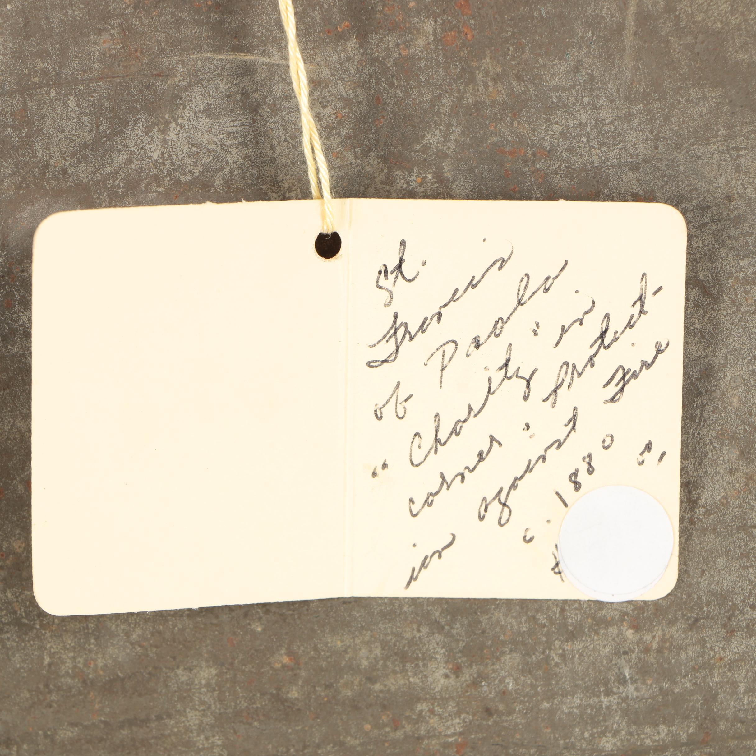 Vintage Oil Painting on Metal of St. Francis of Paola