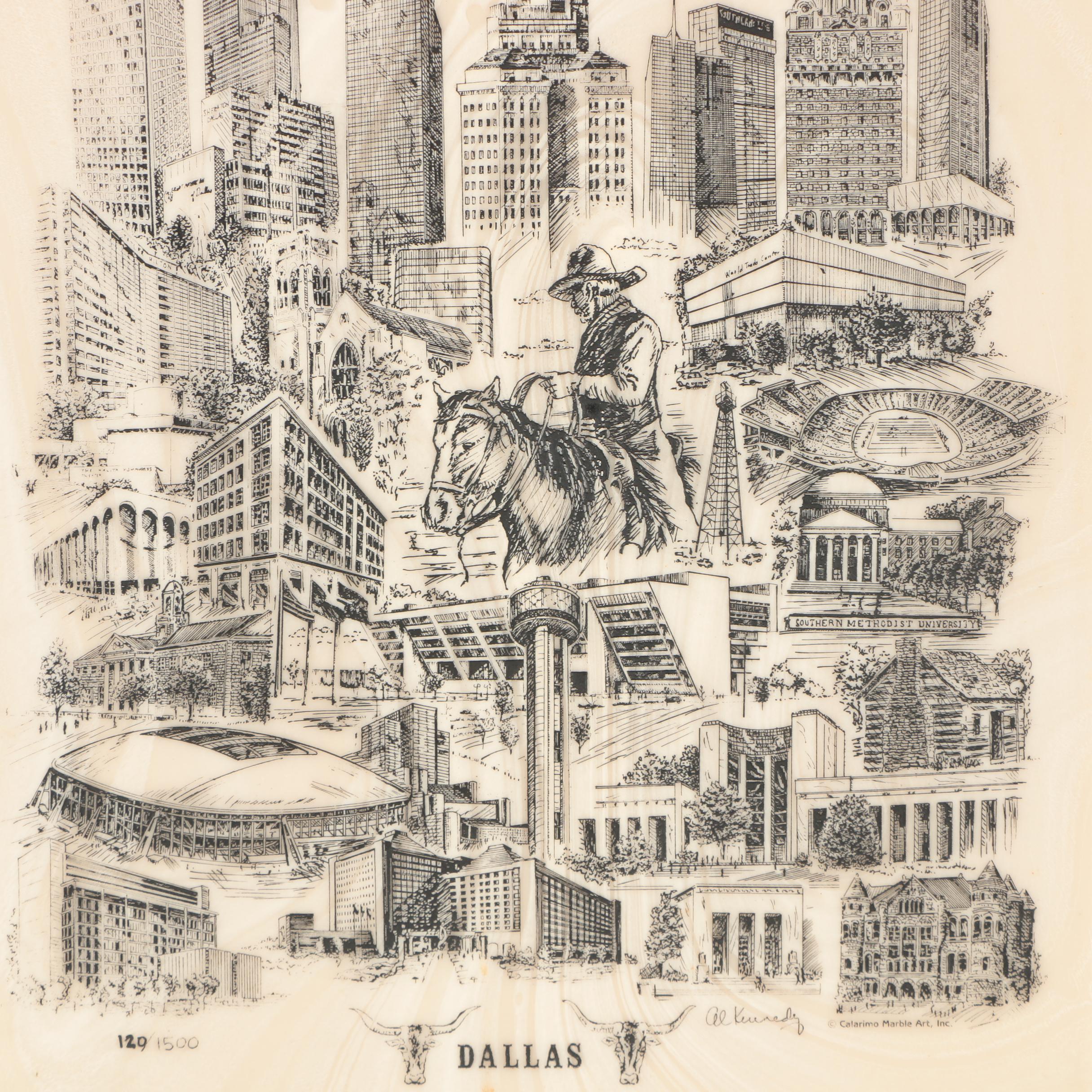 Limited Edition Etched Resin After Al Kennedy "Dallas"