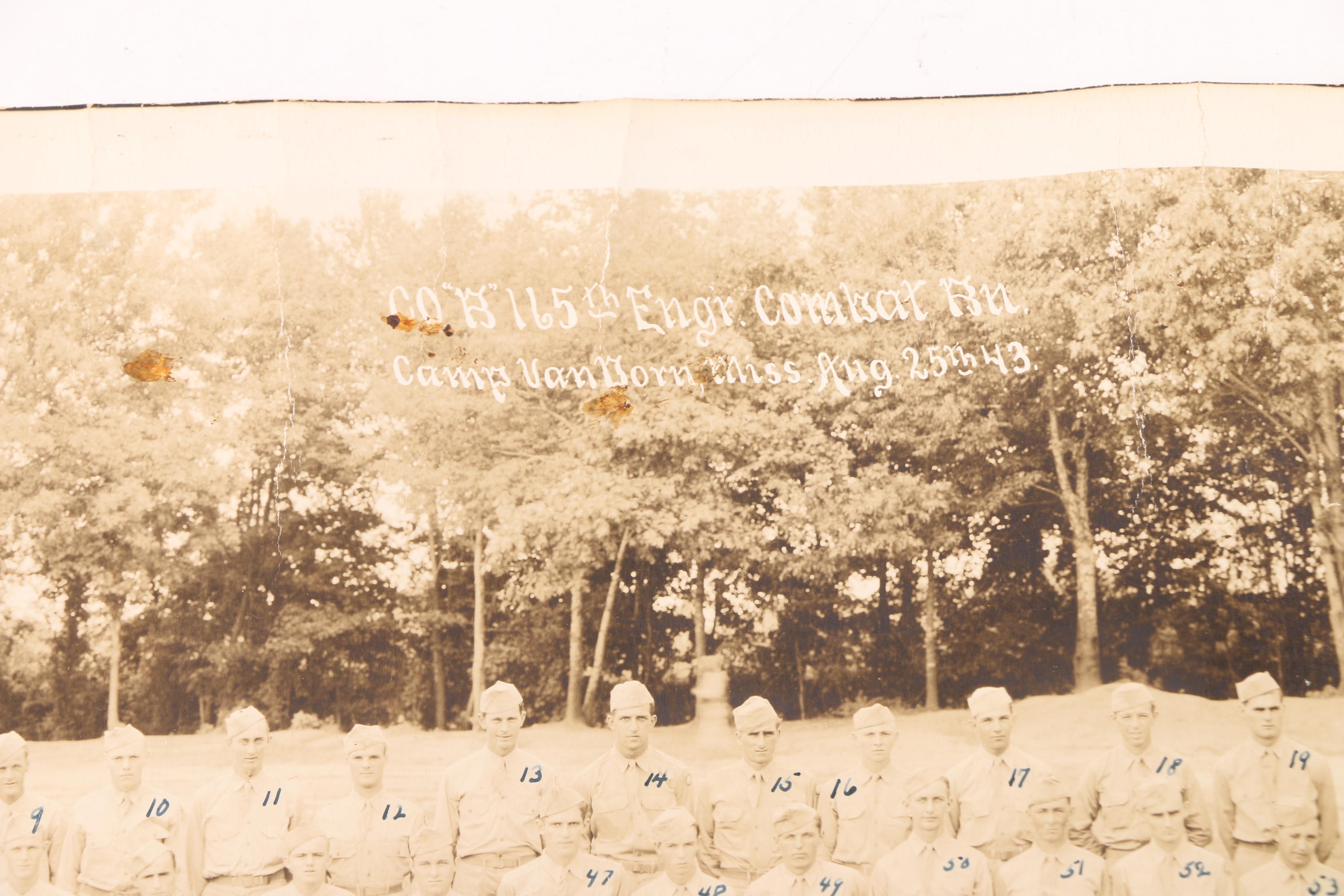 1943 Military Camp Photograph with Pair of Garrison Caps