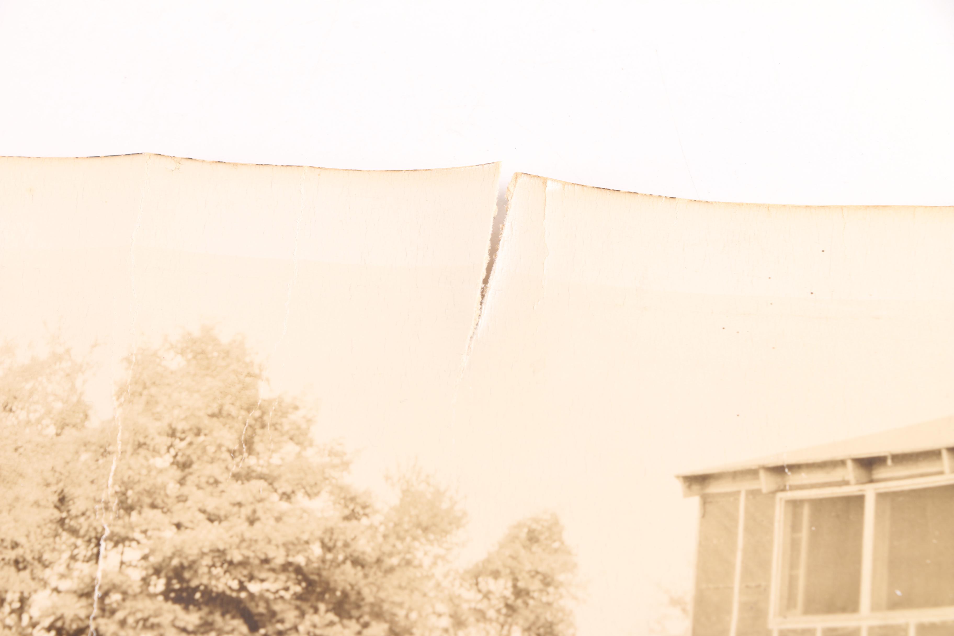 1943 Military Camp Photograph with Pair of Garrison Caps