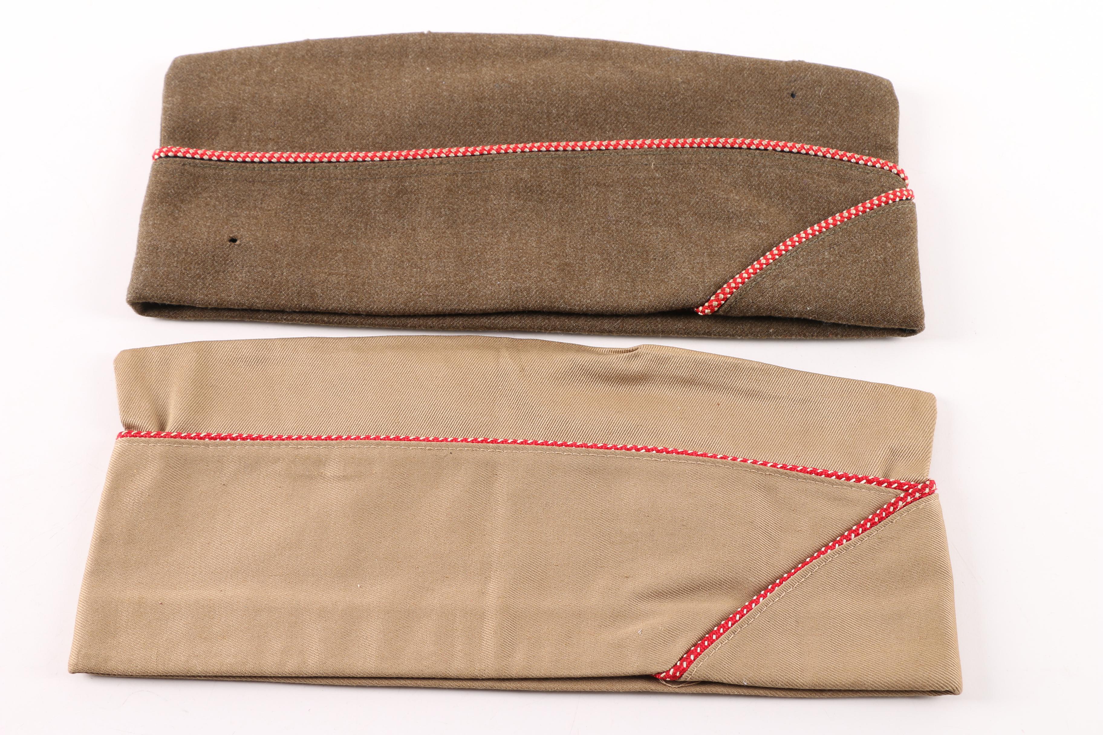 1943 Military Camp Photograph with Pair of Garrison Caps