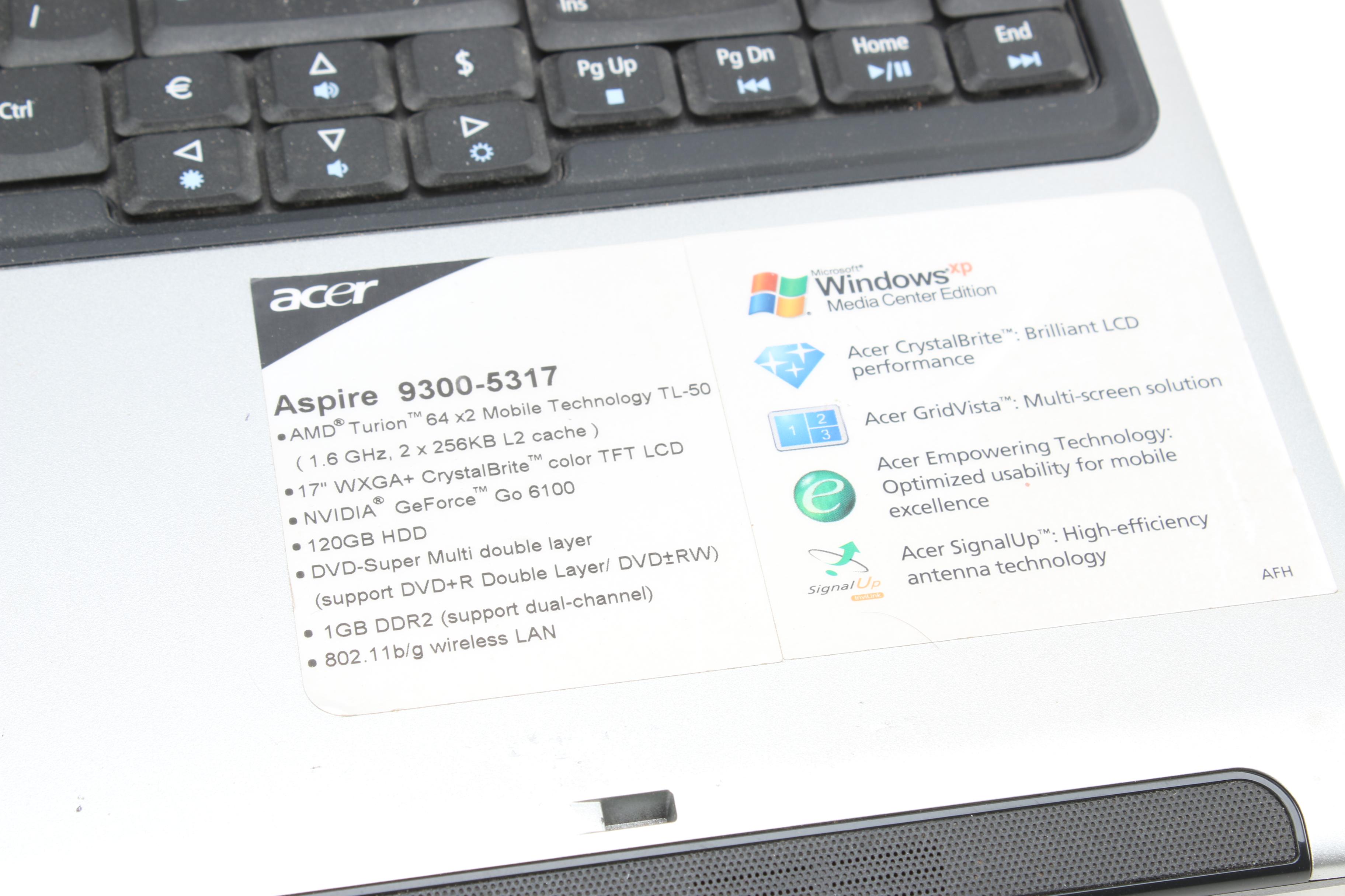 Acer Aspire 9300-5317 Laptop Computer