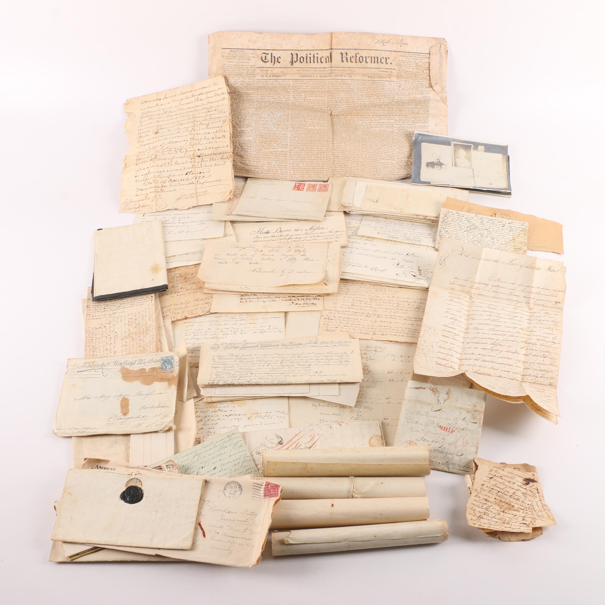 Antique Letters, Wills, Newspaper And More