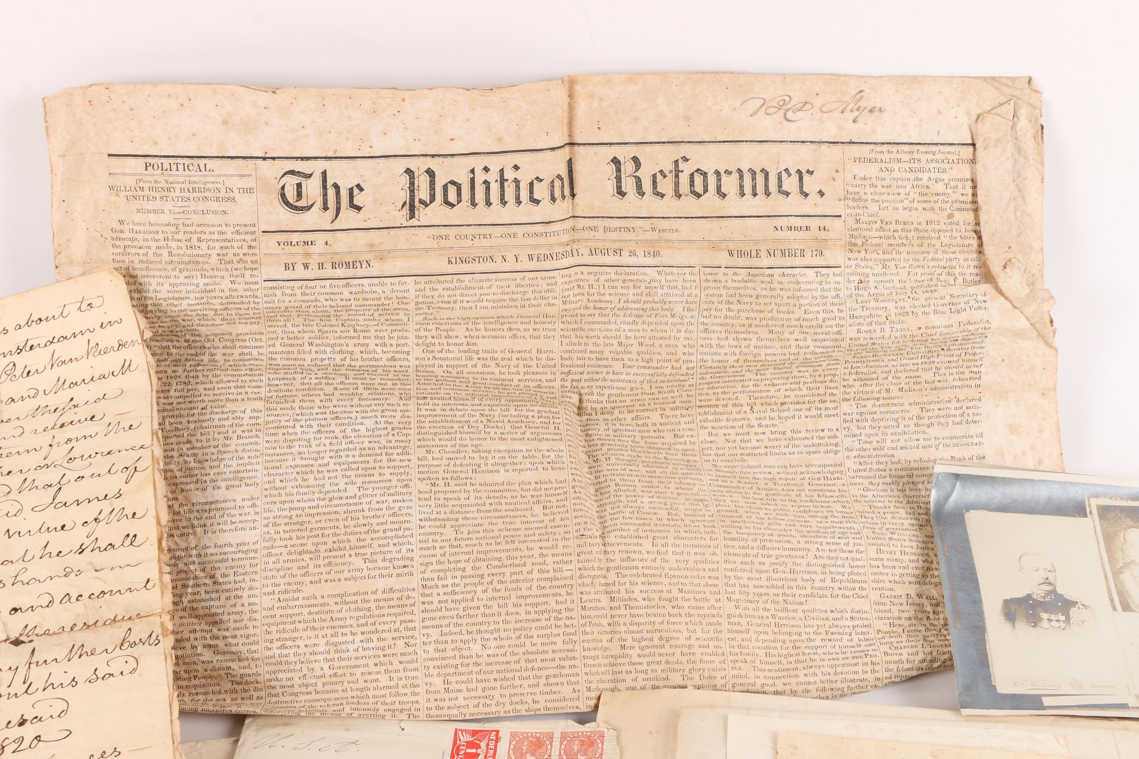 Antique Letters, Wills, Newspaper And More