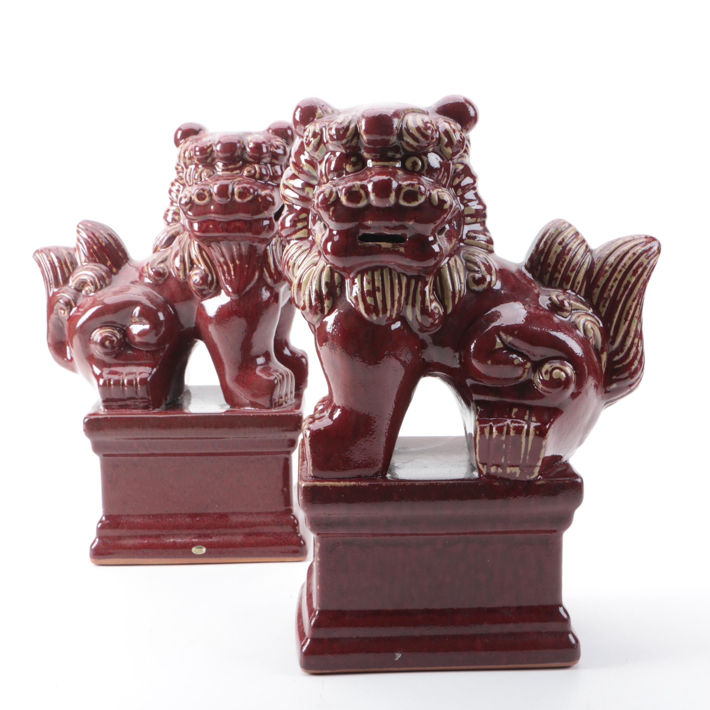 Chinese Ceramic Guardian Lion Figurines