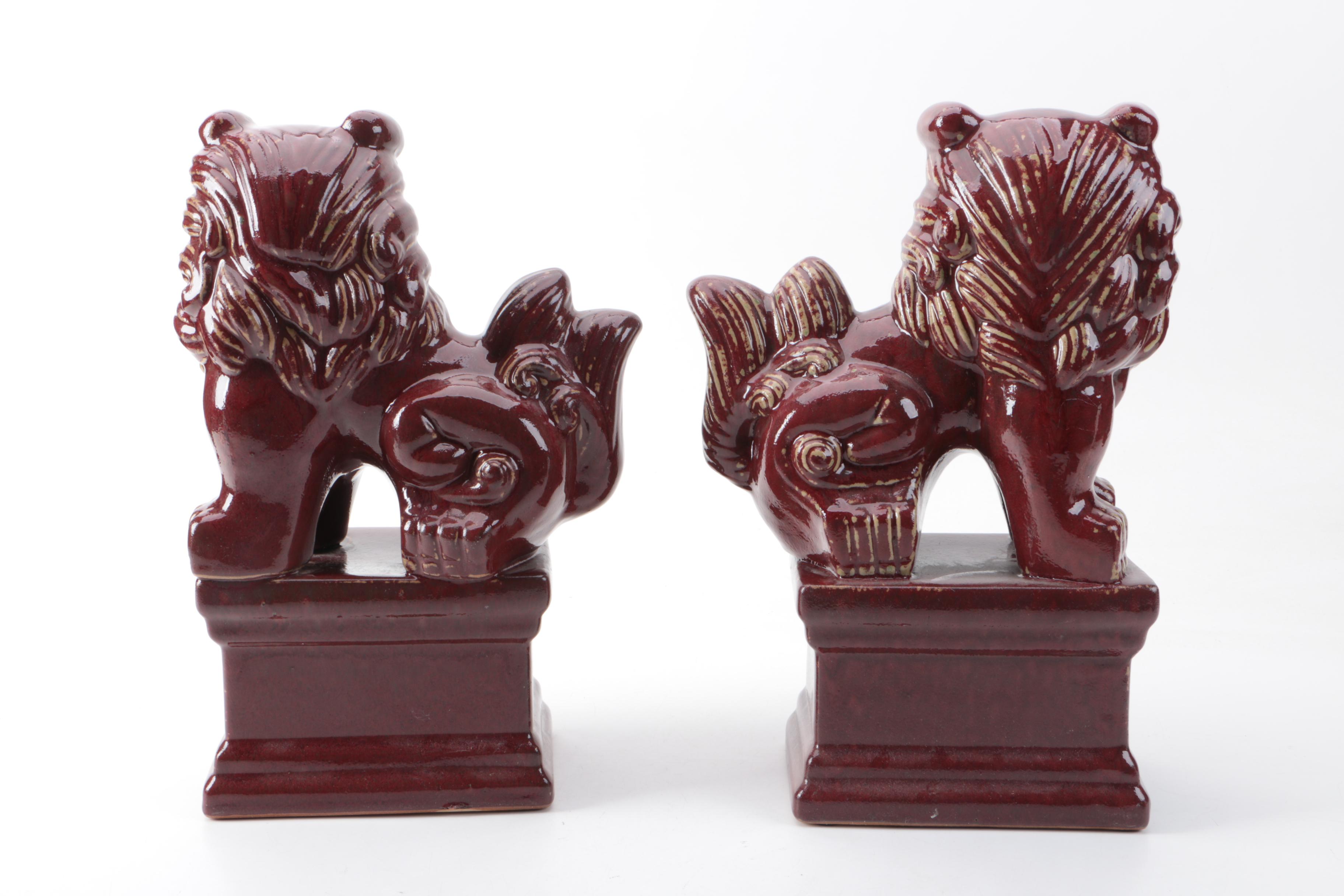 Chinese Ceramic Guardian Lion Figurines