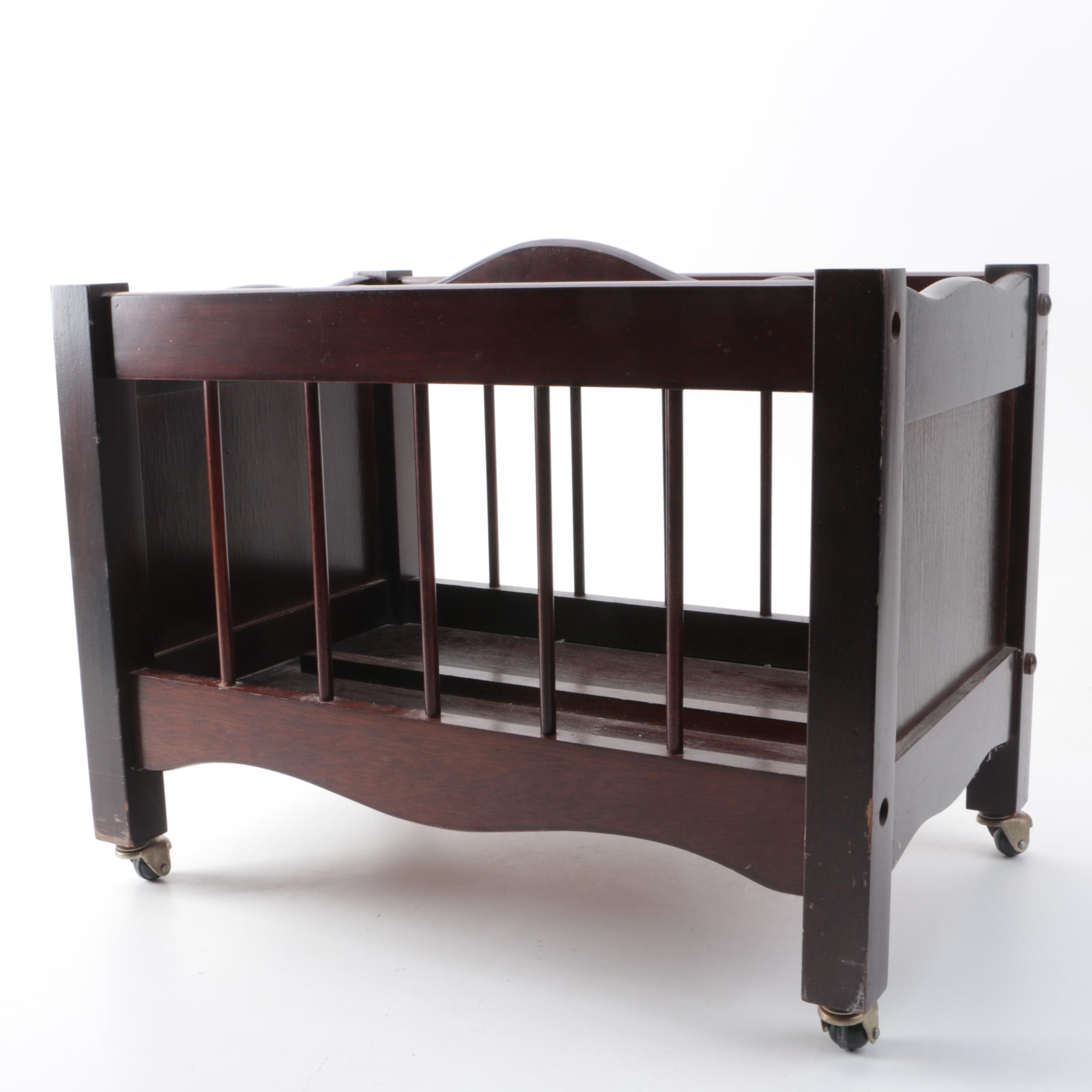 Spindle Sided Magazine Rack on Casters
