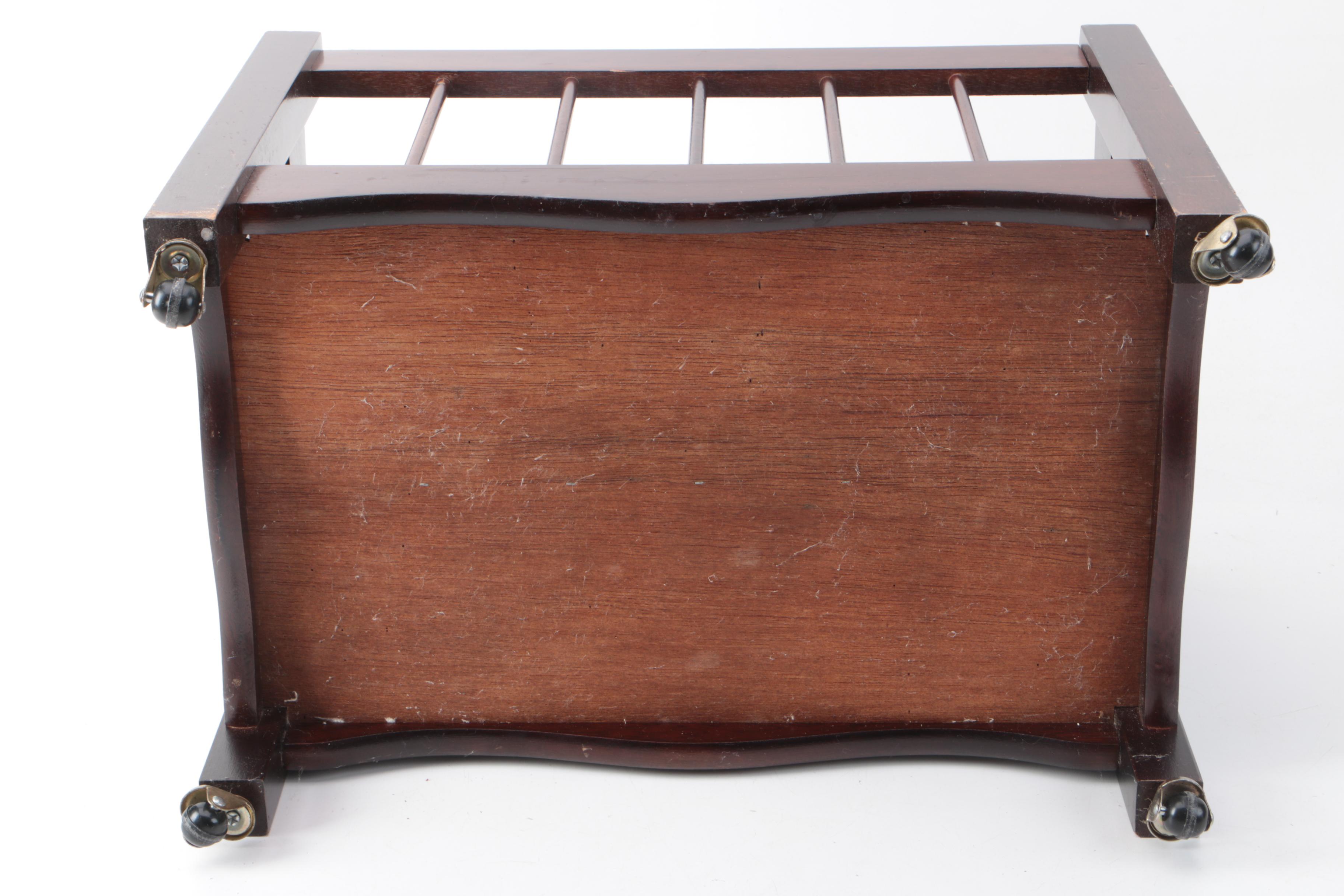 Spindle Sided Magazine Rack on Casters