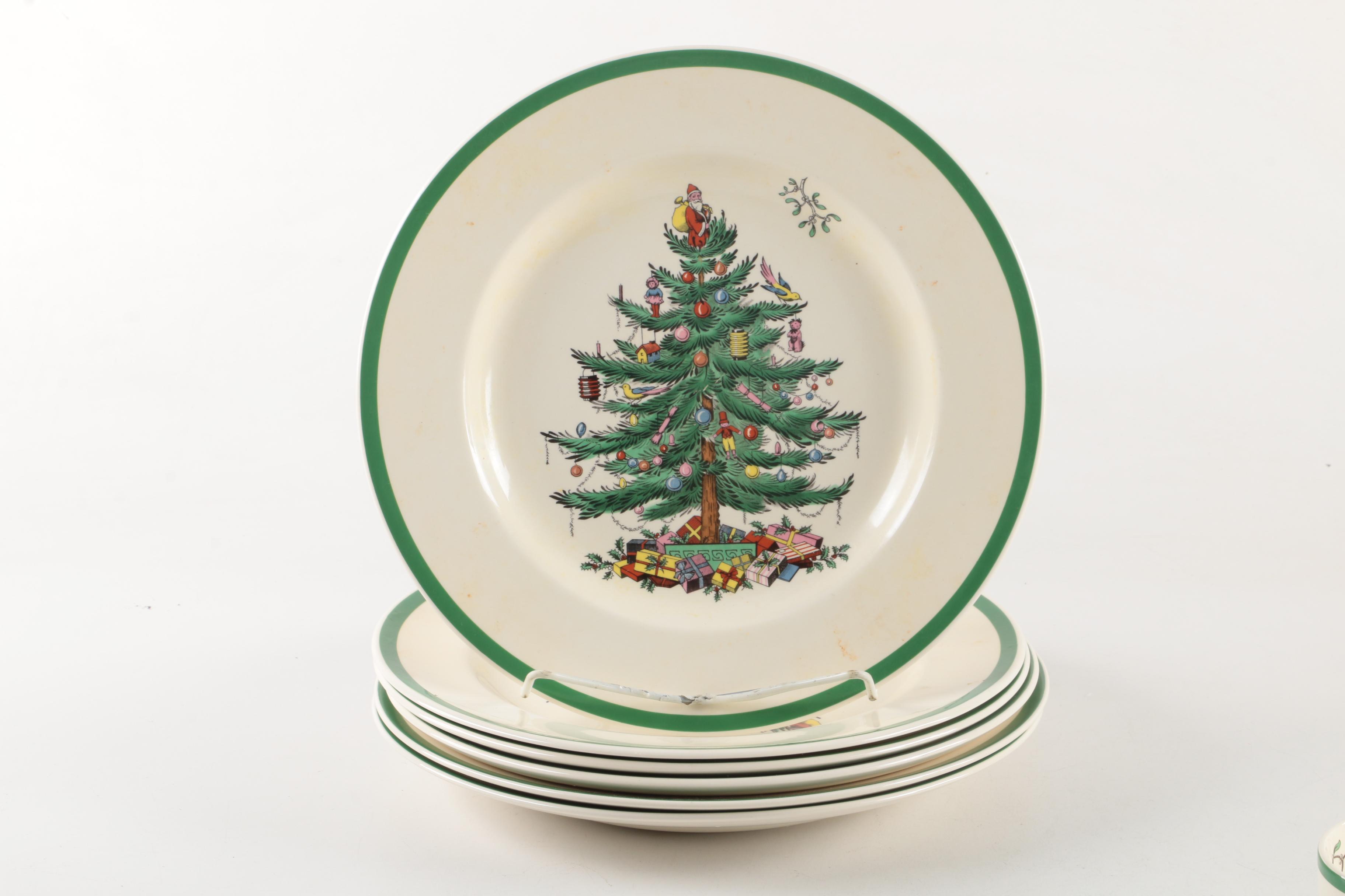 Spode "Christmas Tree" Dinnerware and Serving Dishes