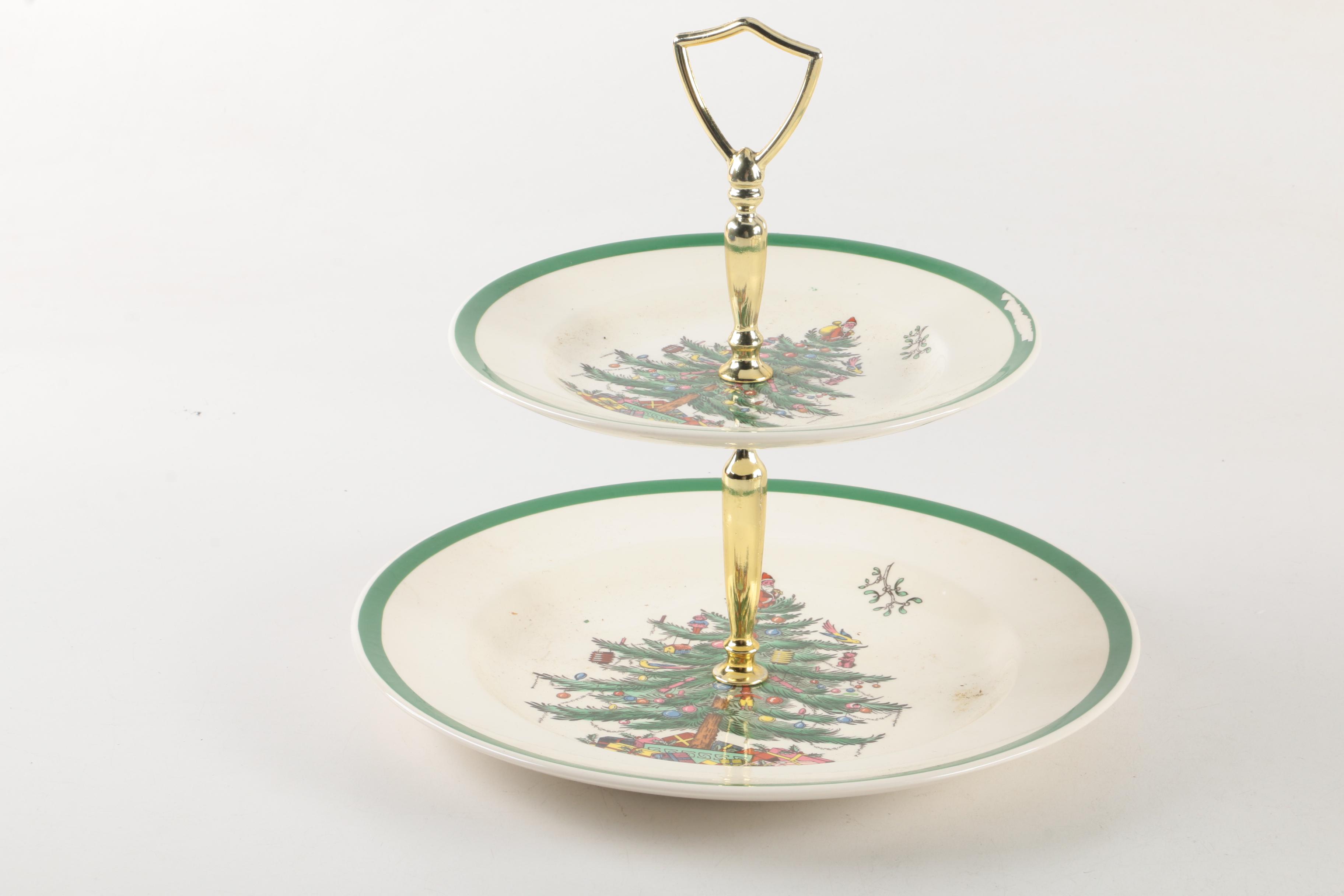 Spode "Christmas Tree" Dinnerware and Serving Dishes