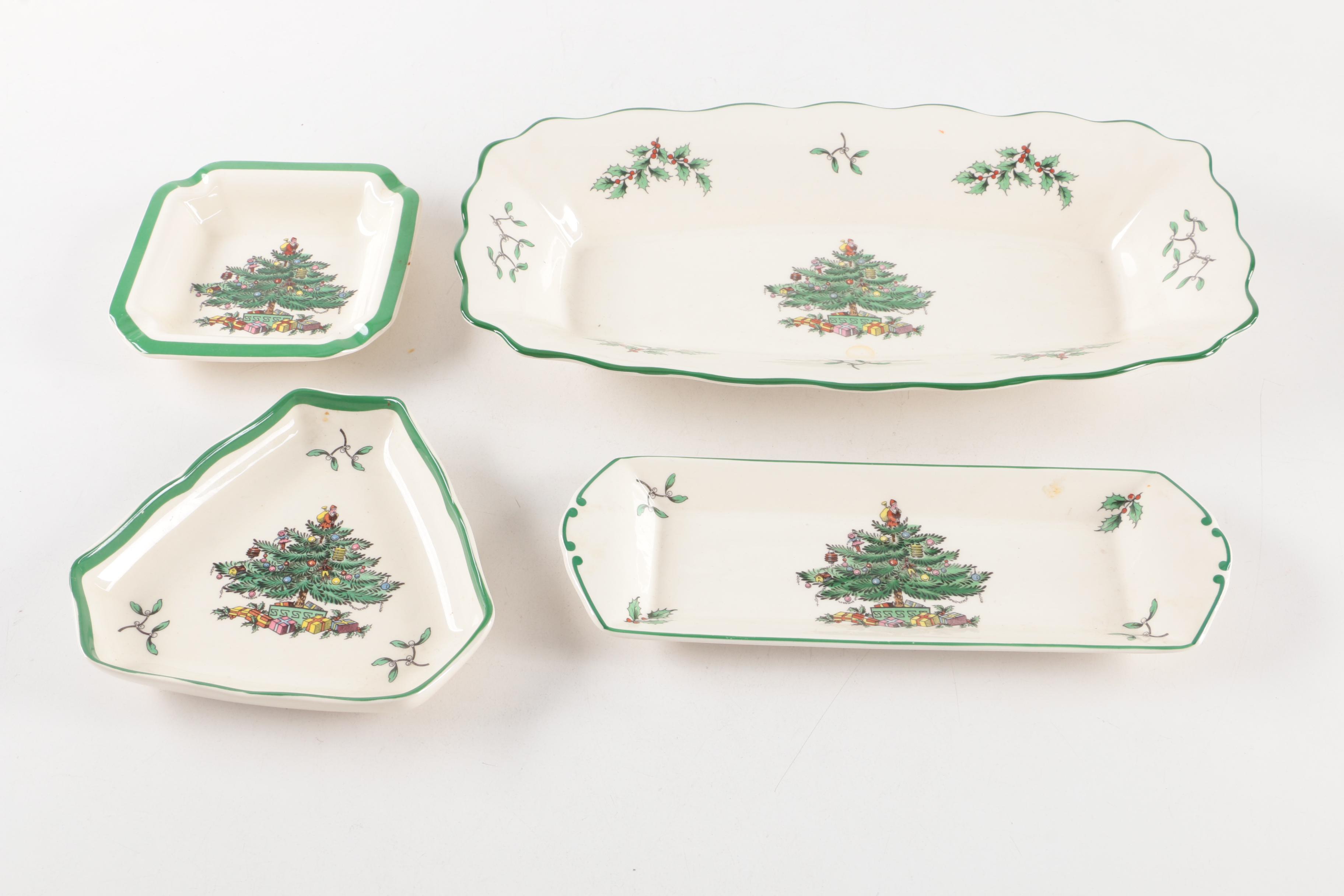 Spode "Christmas Tree" Dinnerware and Serving Dishes