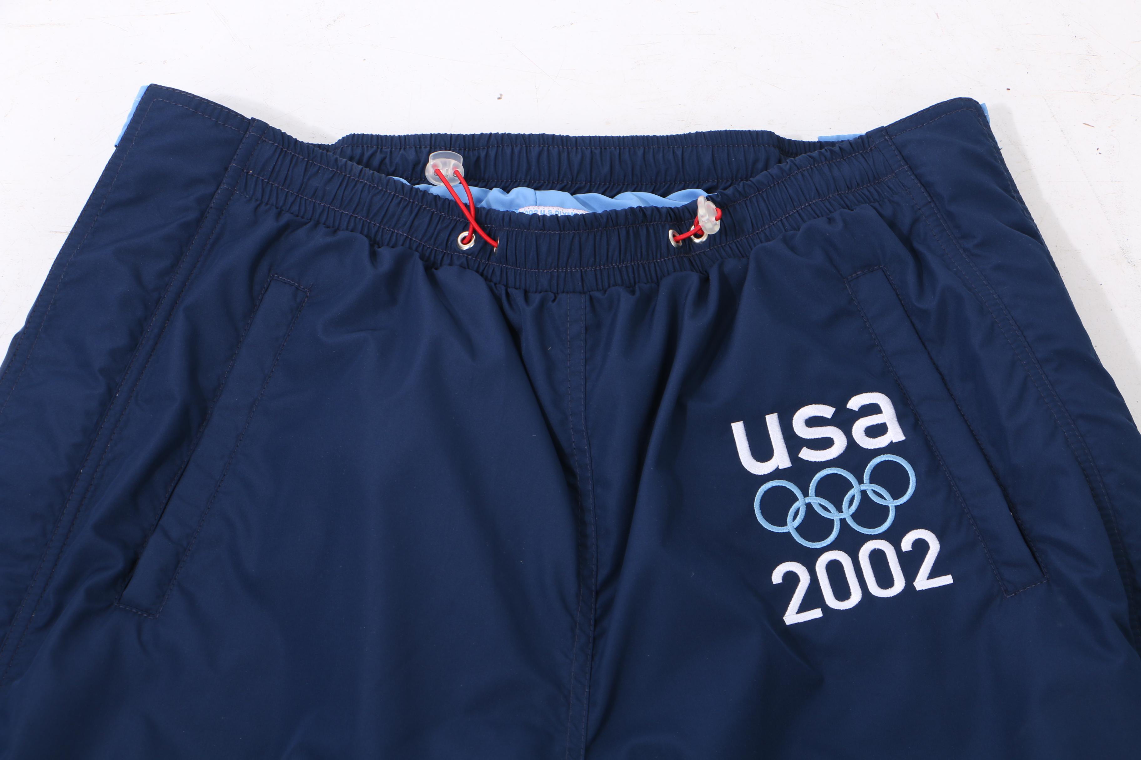Roots Polyester Warm Up Pants for Salt Lake 2002 USA Olympic Team