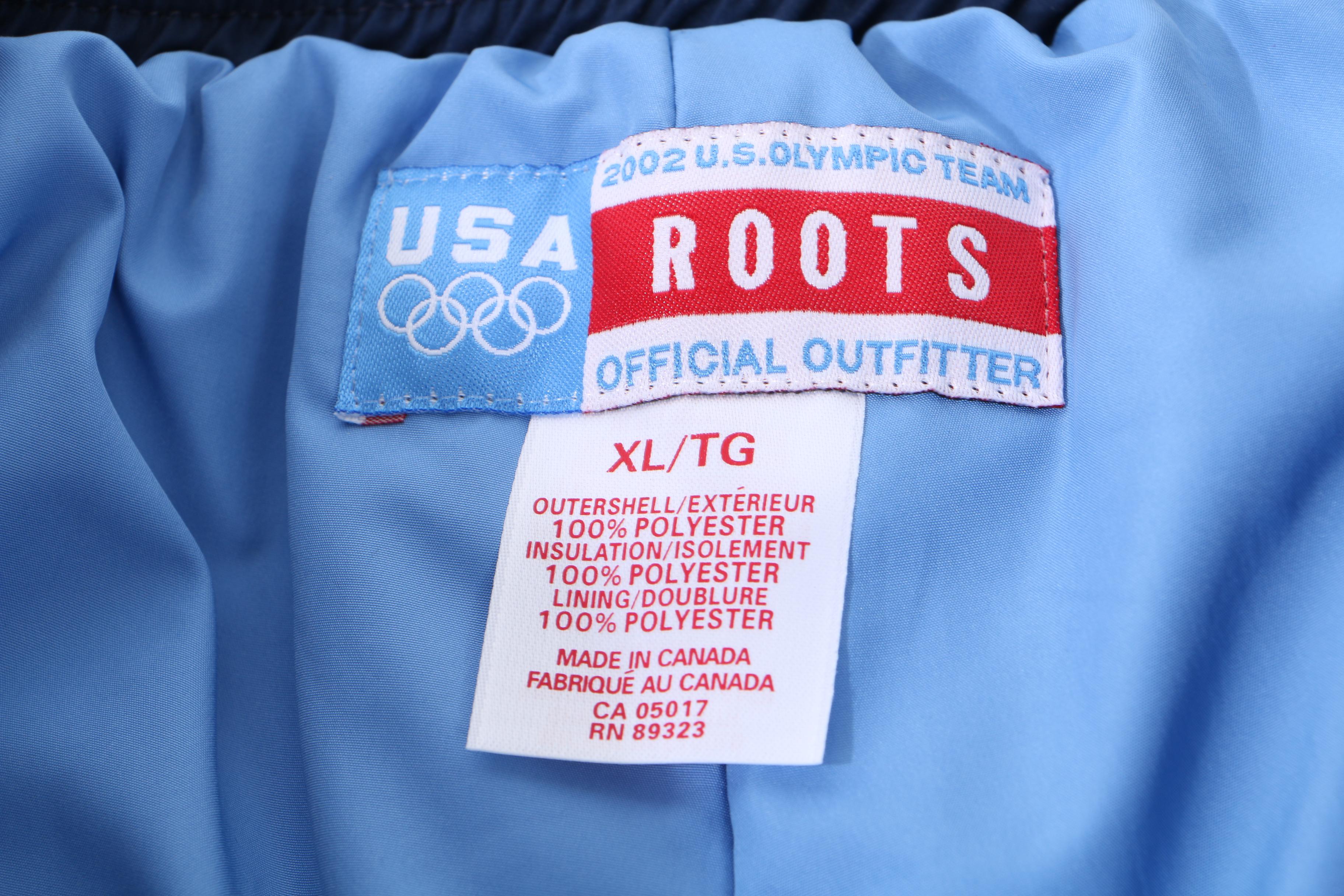 Roots Polyester Warm Up Pants for Salt Lake 2002 USA Olympic Team