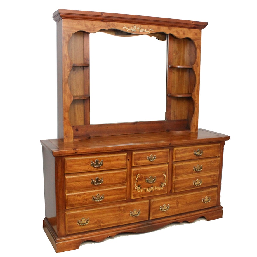 Traditional Pine Dresser and Mirror