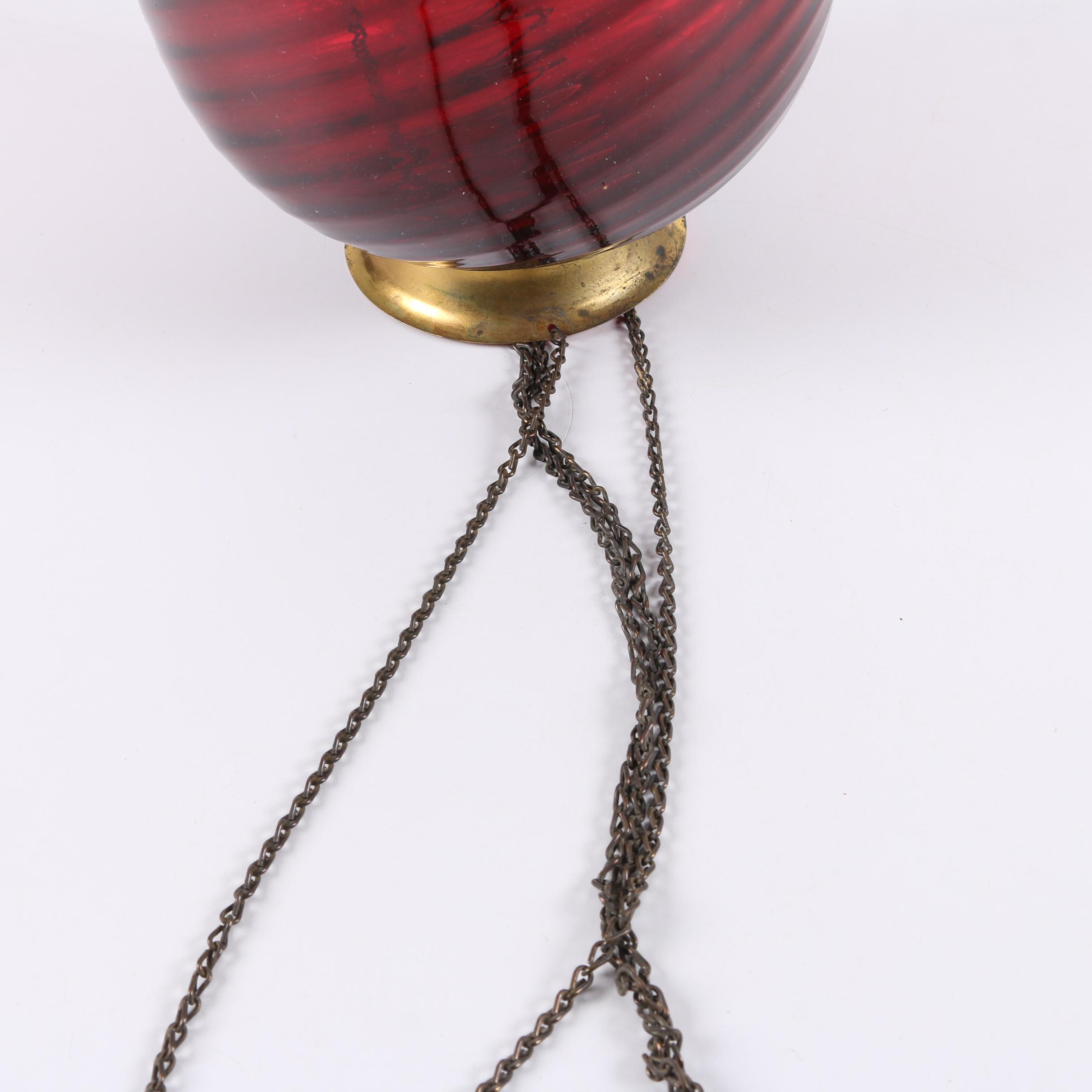 Antique Ruby Glass Hanging Pendant