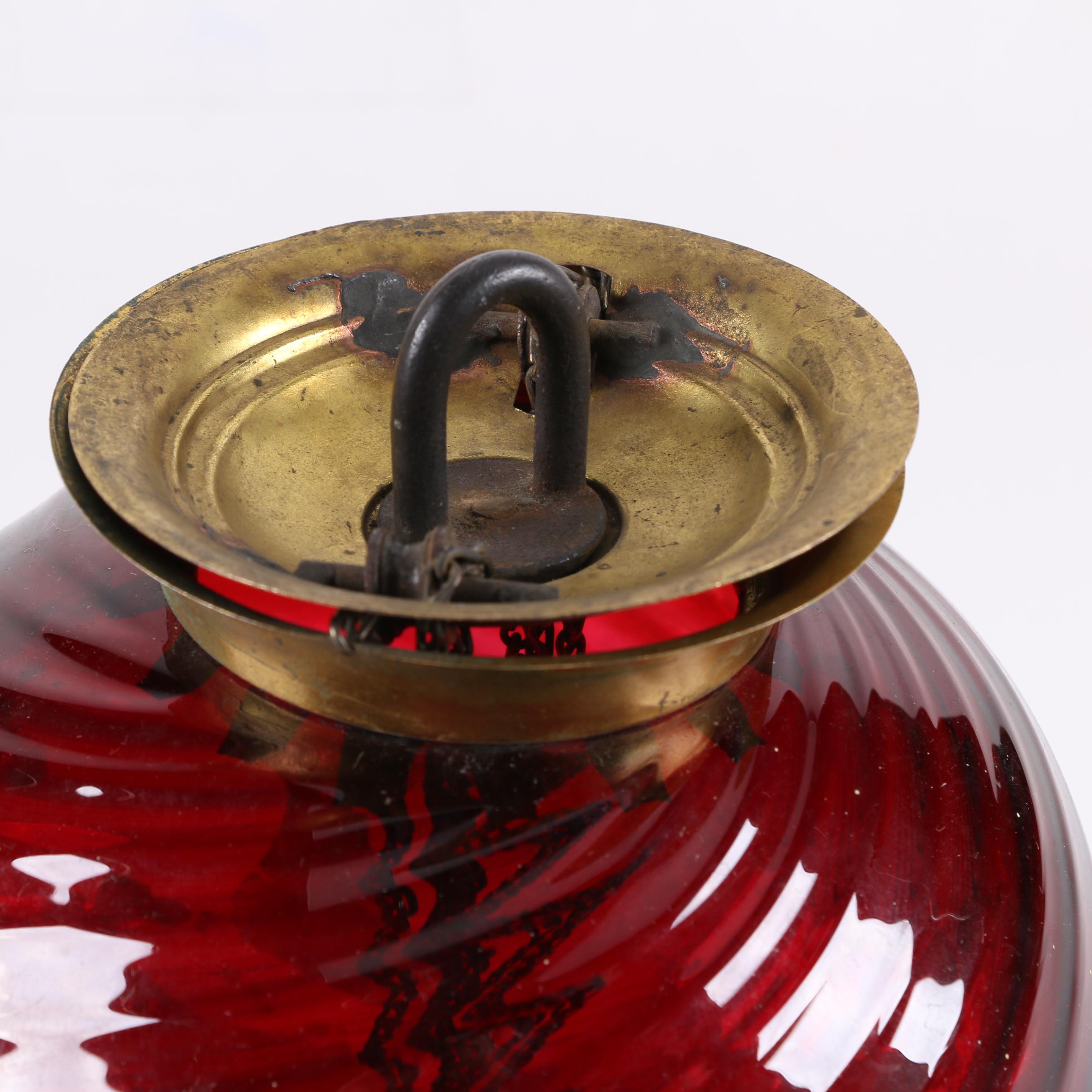 Antique Ruby Glass Hanging Pendant