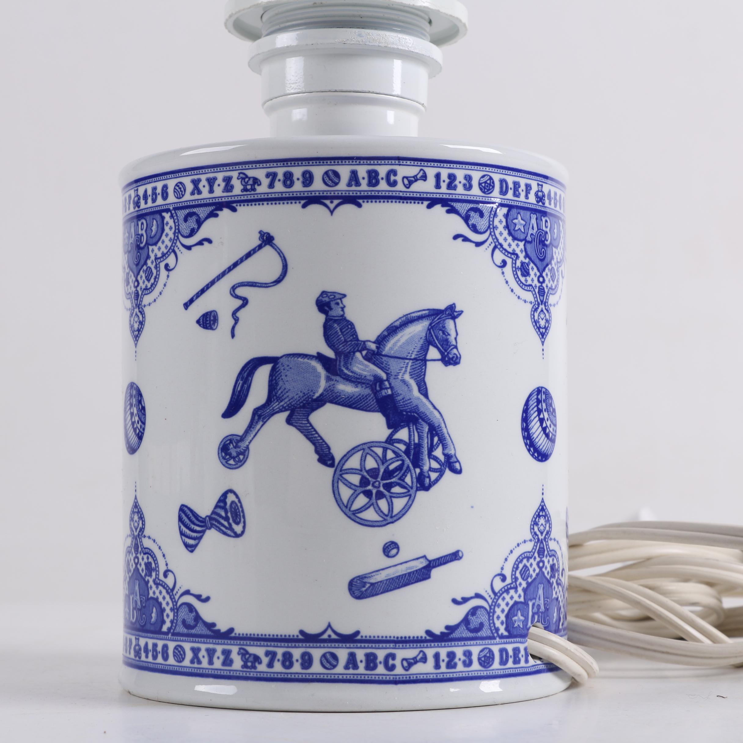 Spode Edwardian Childhood Collection Blue and White Imperialware Lamp