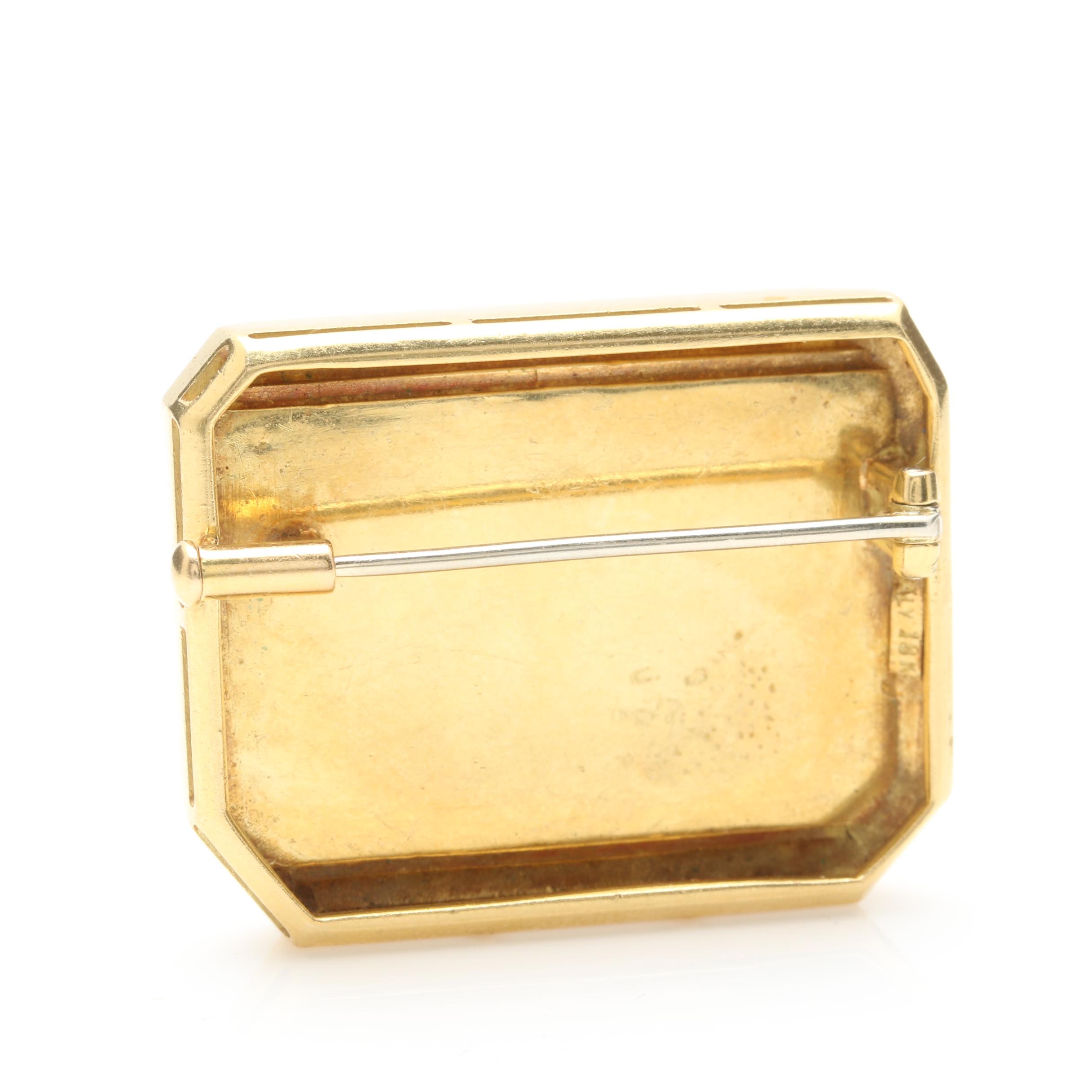 18K Yellow Gold Chariot Brooch