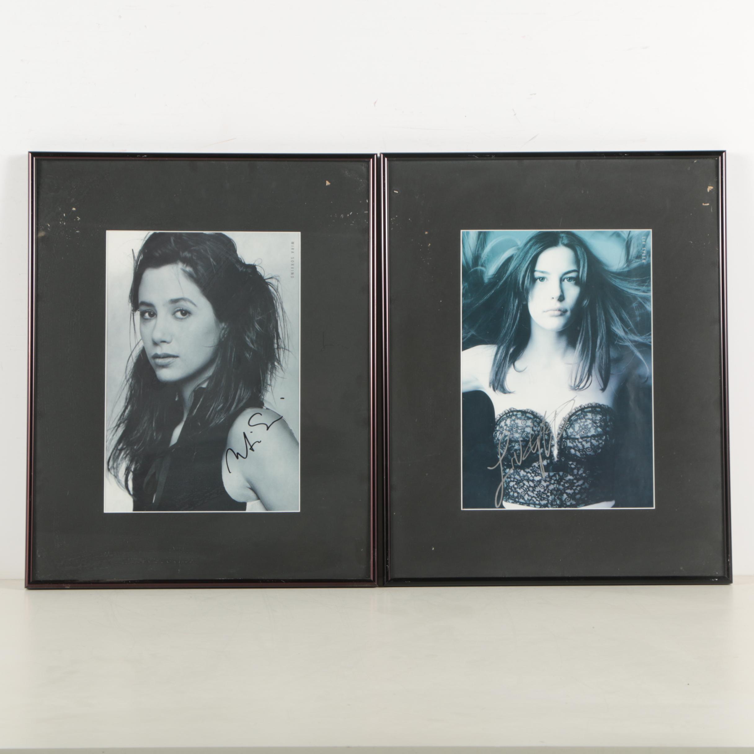 Liv Tyler and Mira Sorvino Autographed Photographs