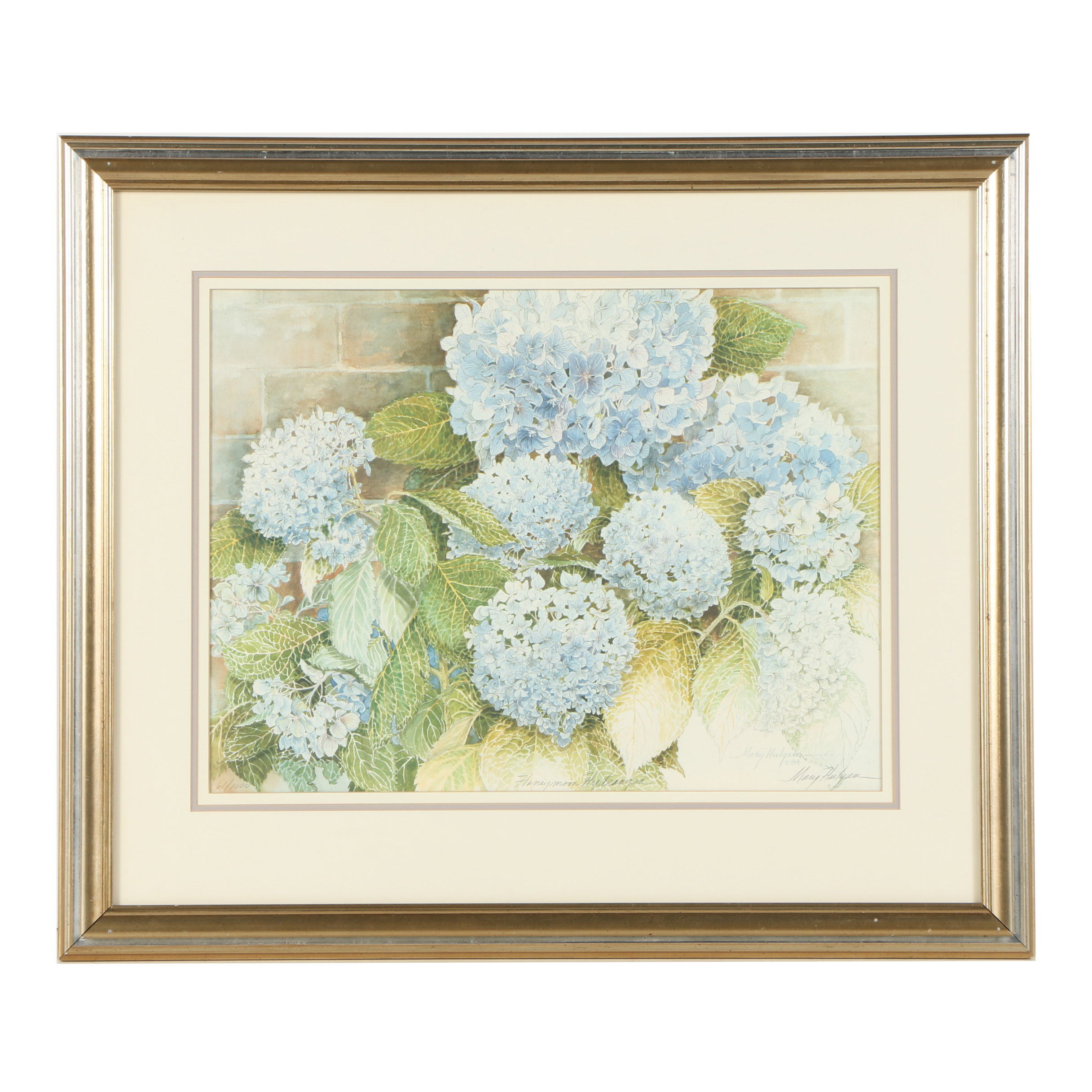 Mary Hulgan Offset Lithographic Print "Honeymoon Hydrangea"
