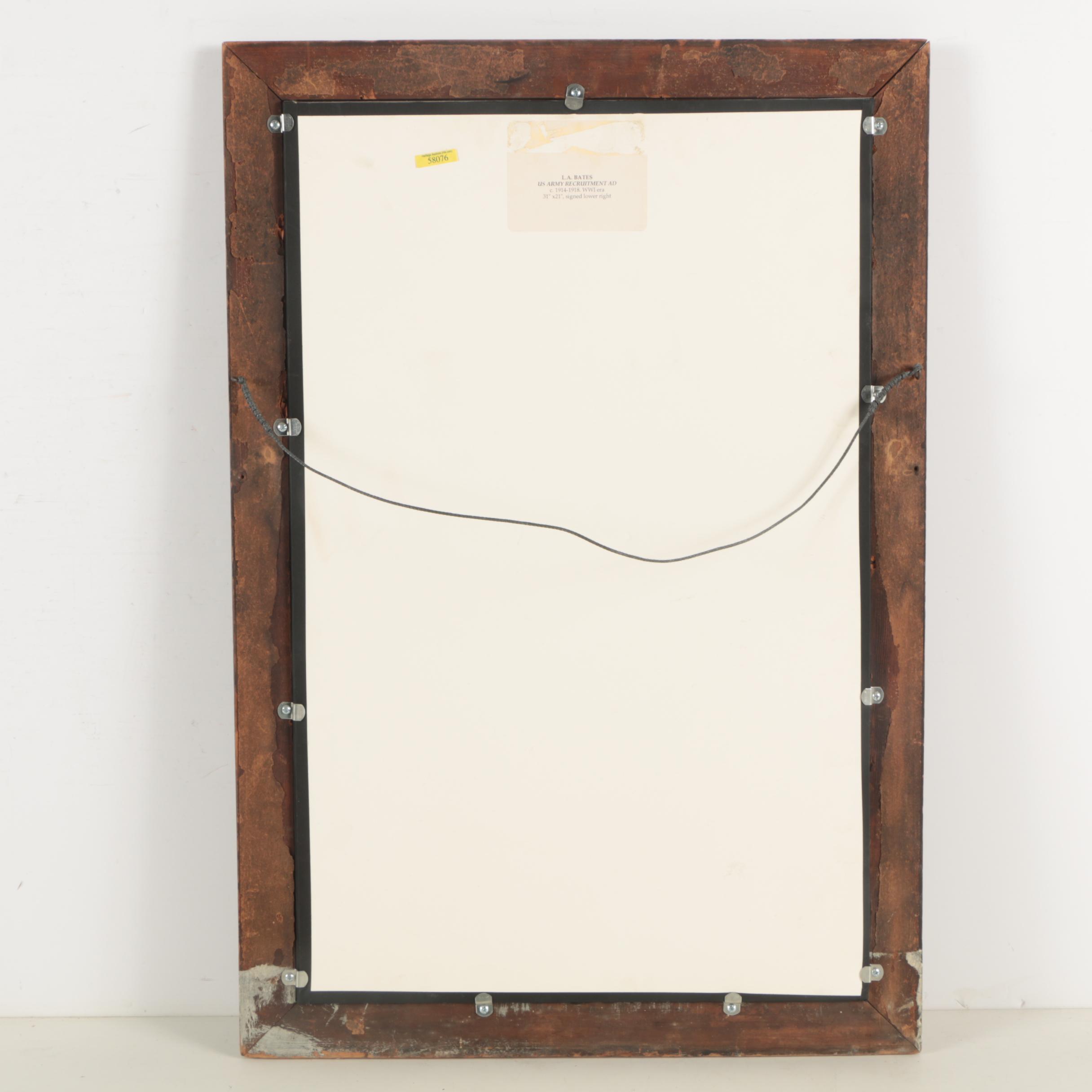 L.A. Bates Hand Painted Army Recruiting Advertisement