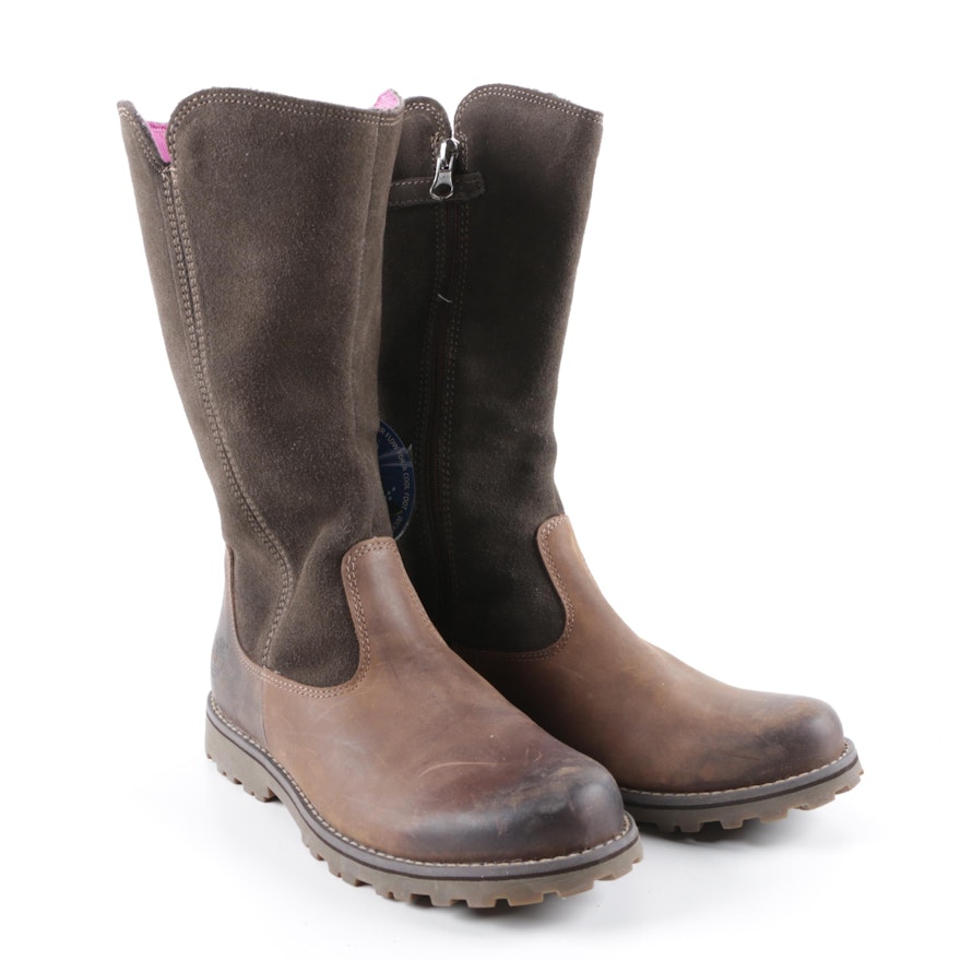 Girls' Timberland Brown Leather and Suede Boots