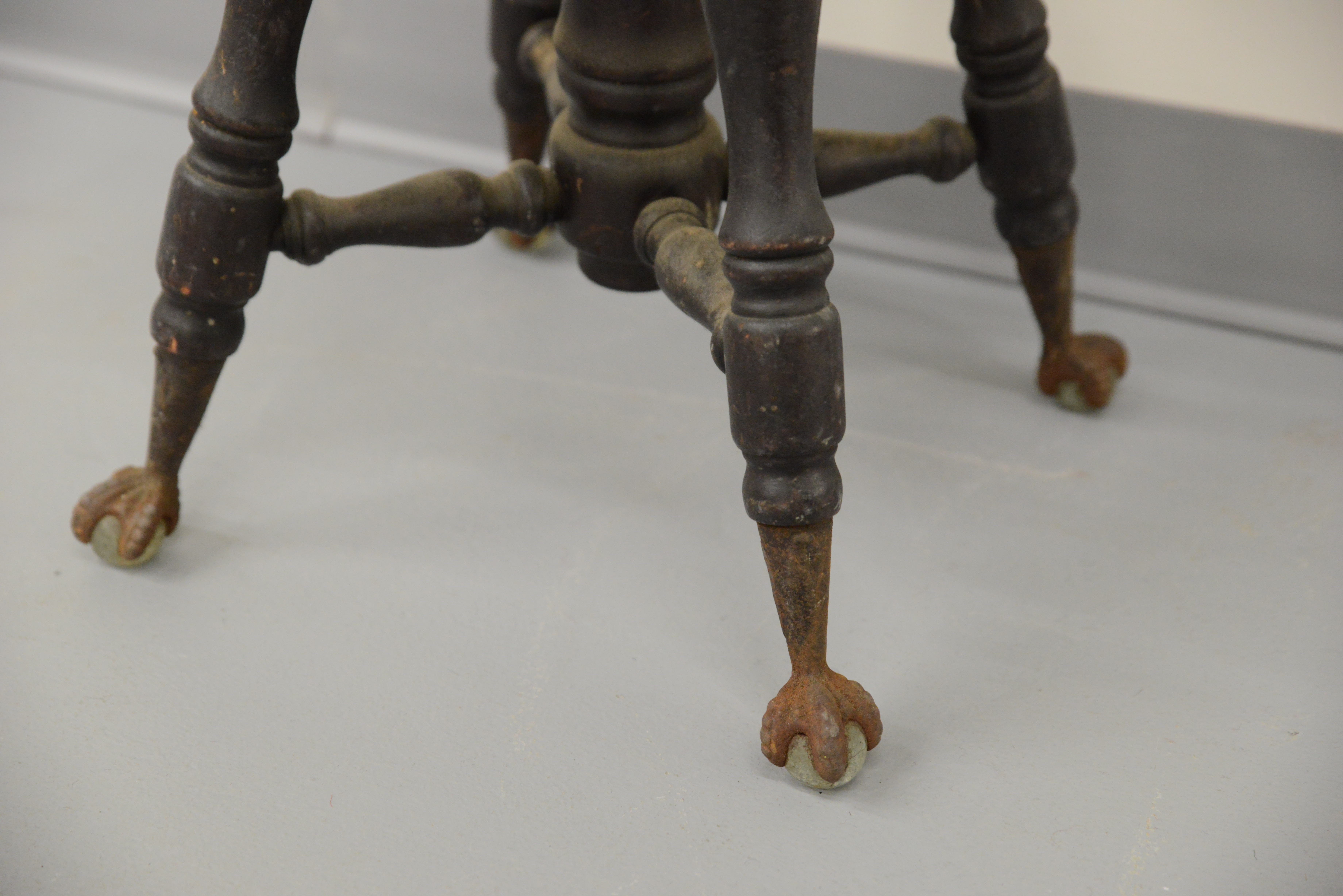 Victorian Glass Ball-in-Claw Piano Stool