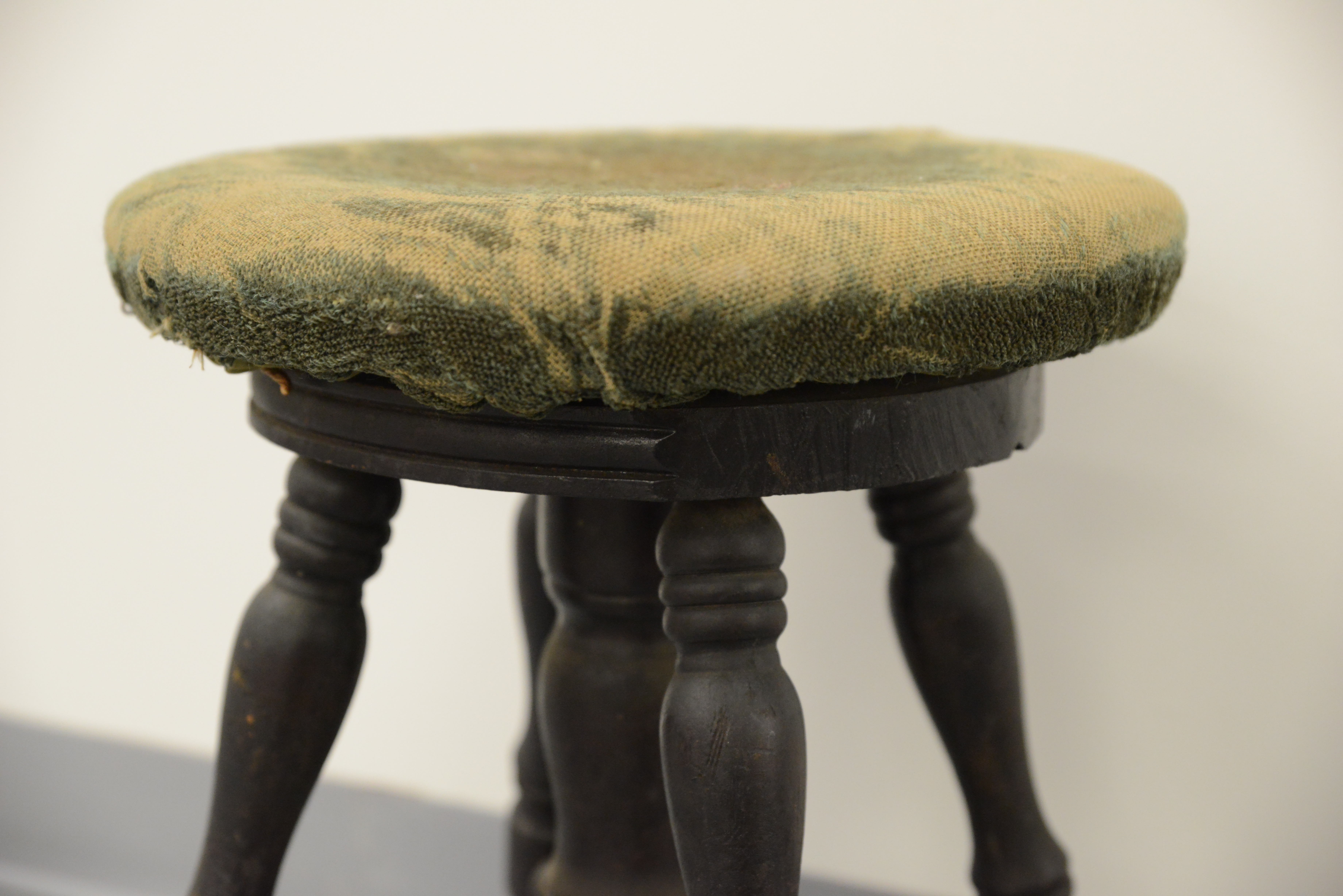 Victorian Glass Ball-in-Claw Piano Stool