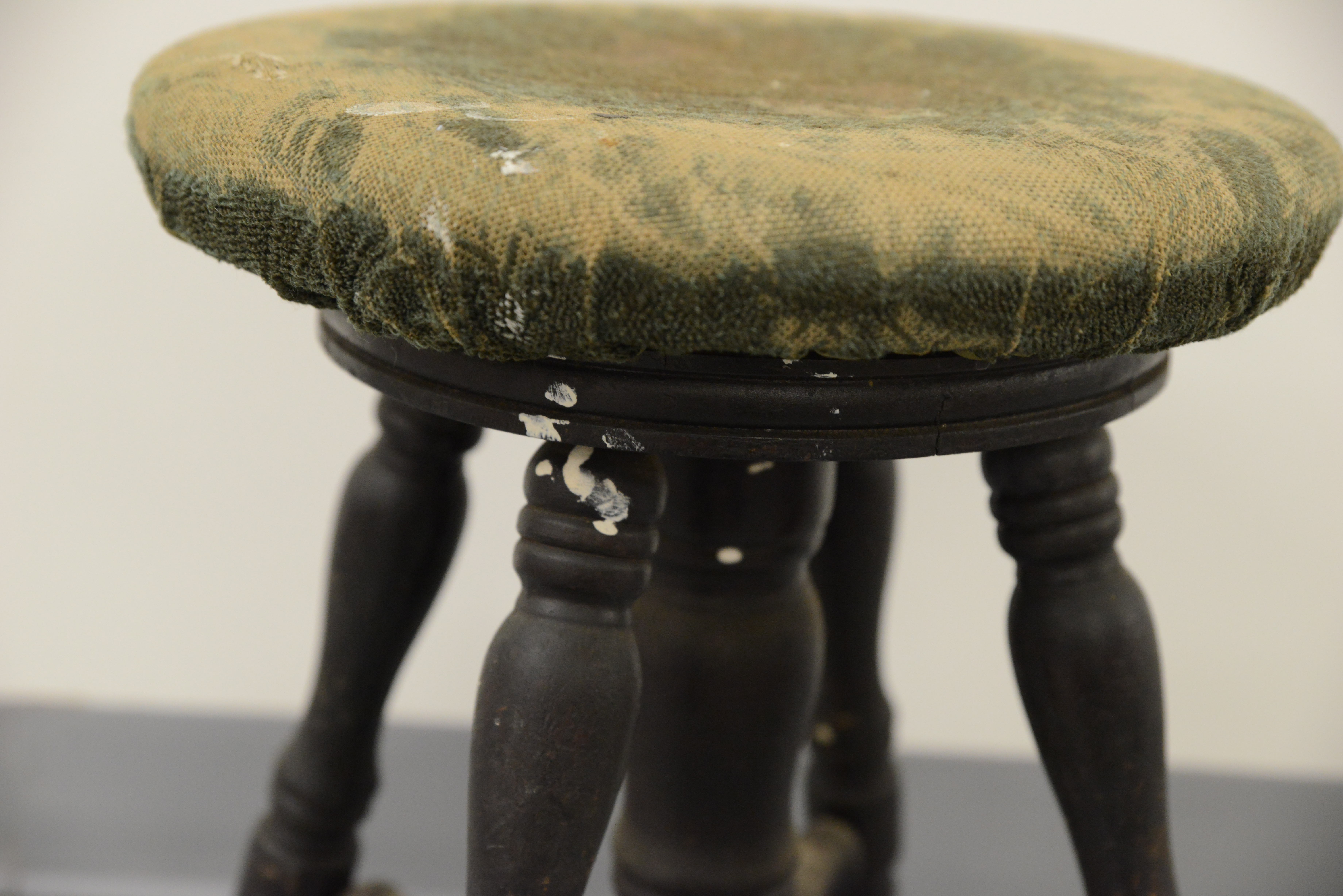 Victorian Glass Ball-in-Claw Piano Stool