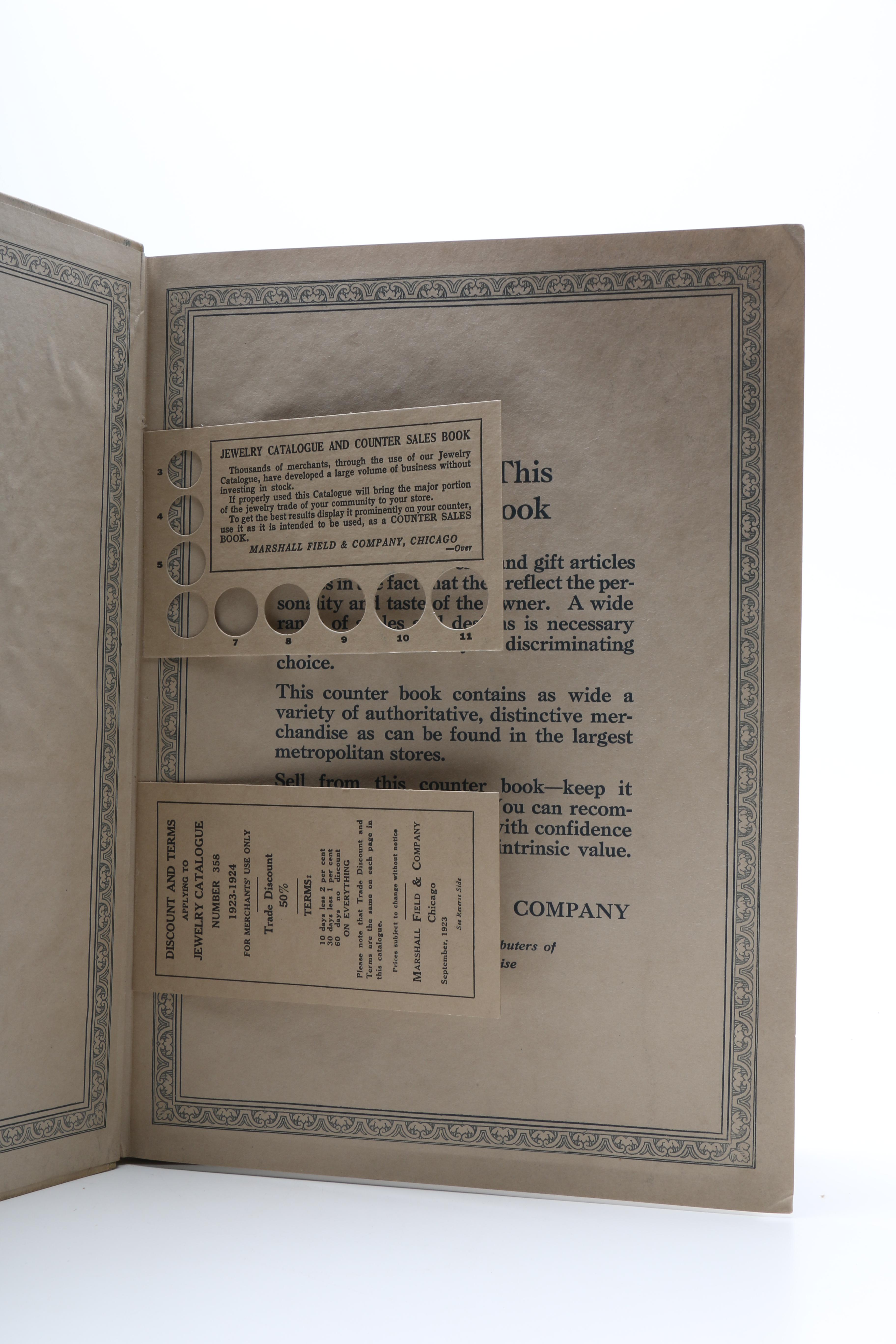 1923-1924 Marshall Field & Company Jewelry Catalogue and Counter Sales Book
