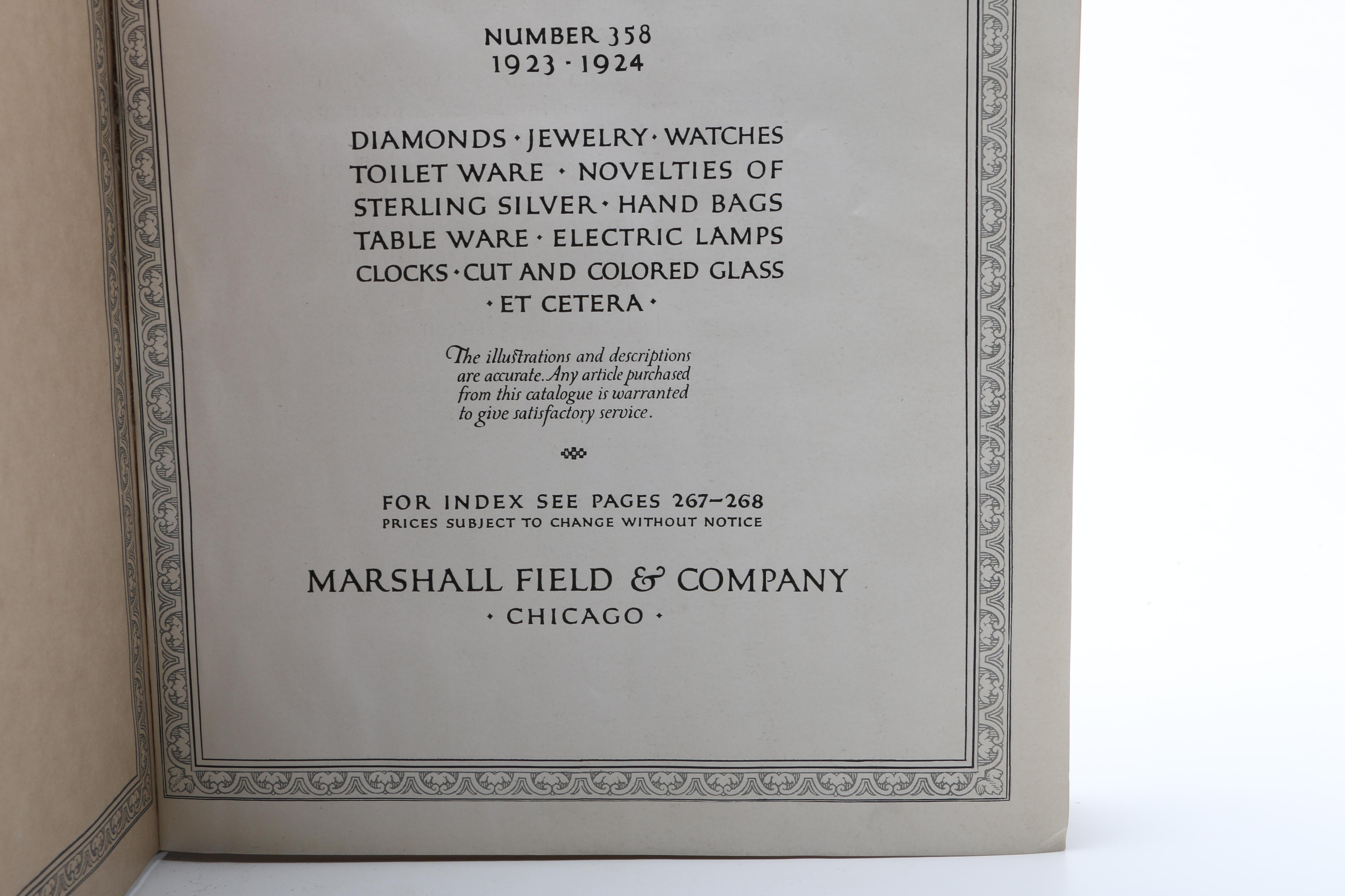 1923-1924 Marshall Field & Company Jewelry Catalogue and Counter Sales Book