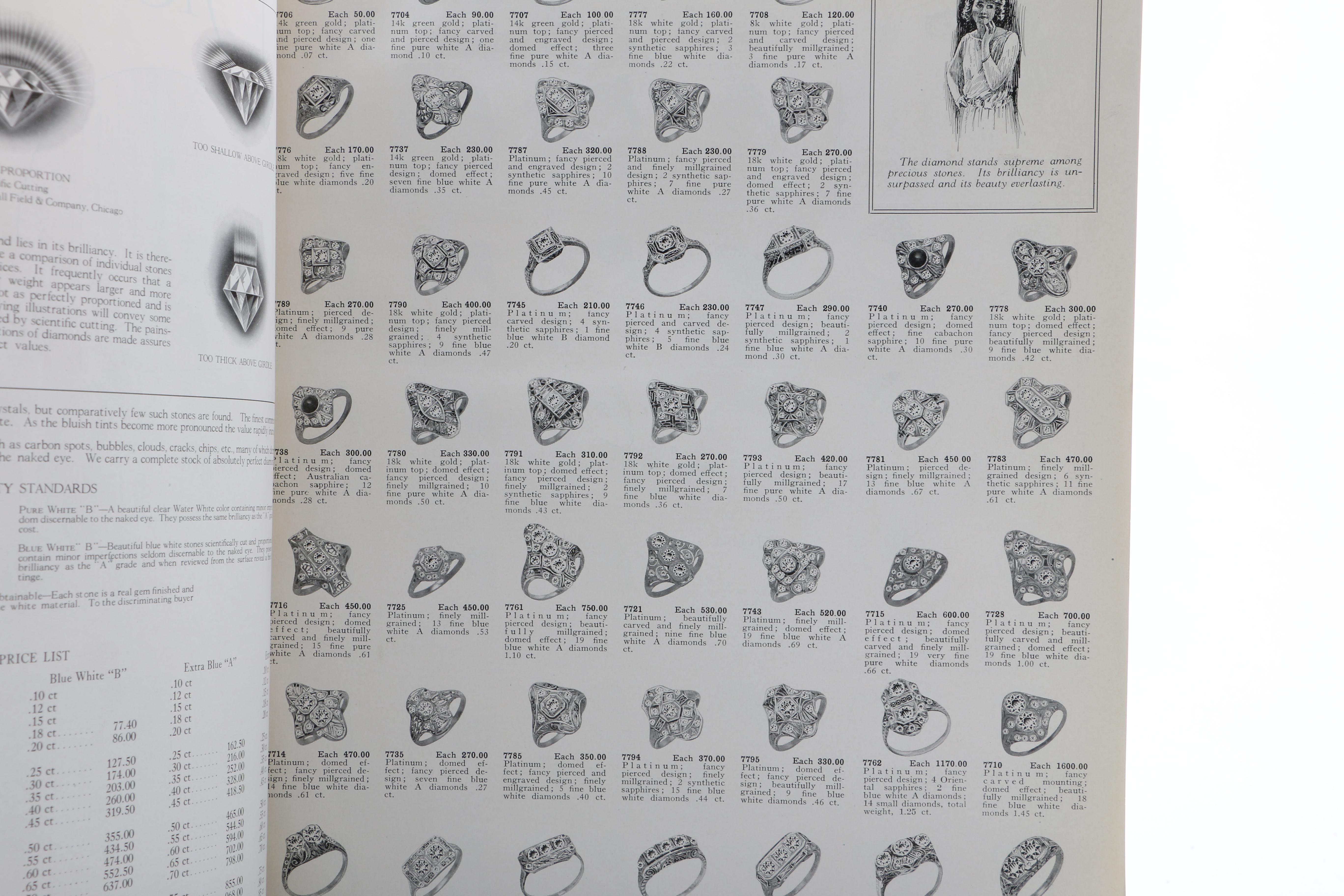 1923-1924 Marshall Field & Company Jewelry Catalogue and Counter Sales Book