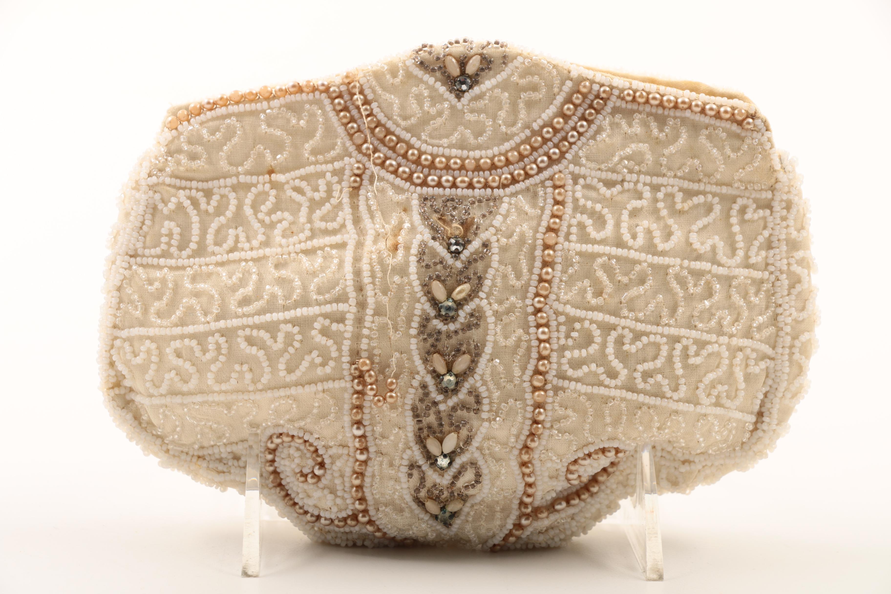 Vintage Lucienne Offenthal Beaded Evening Bag  and Other Dressy Purses