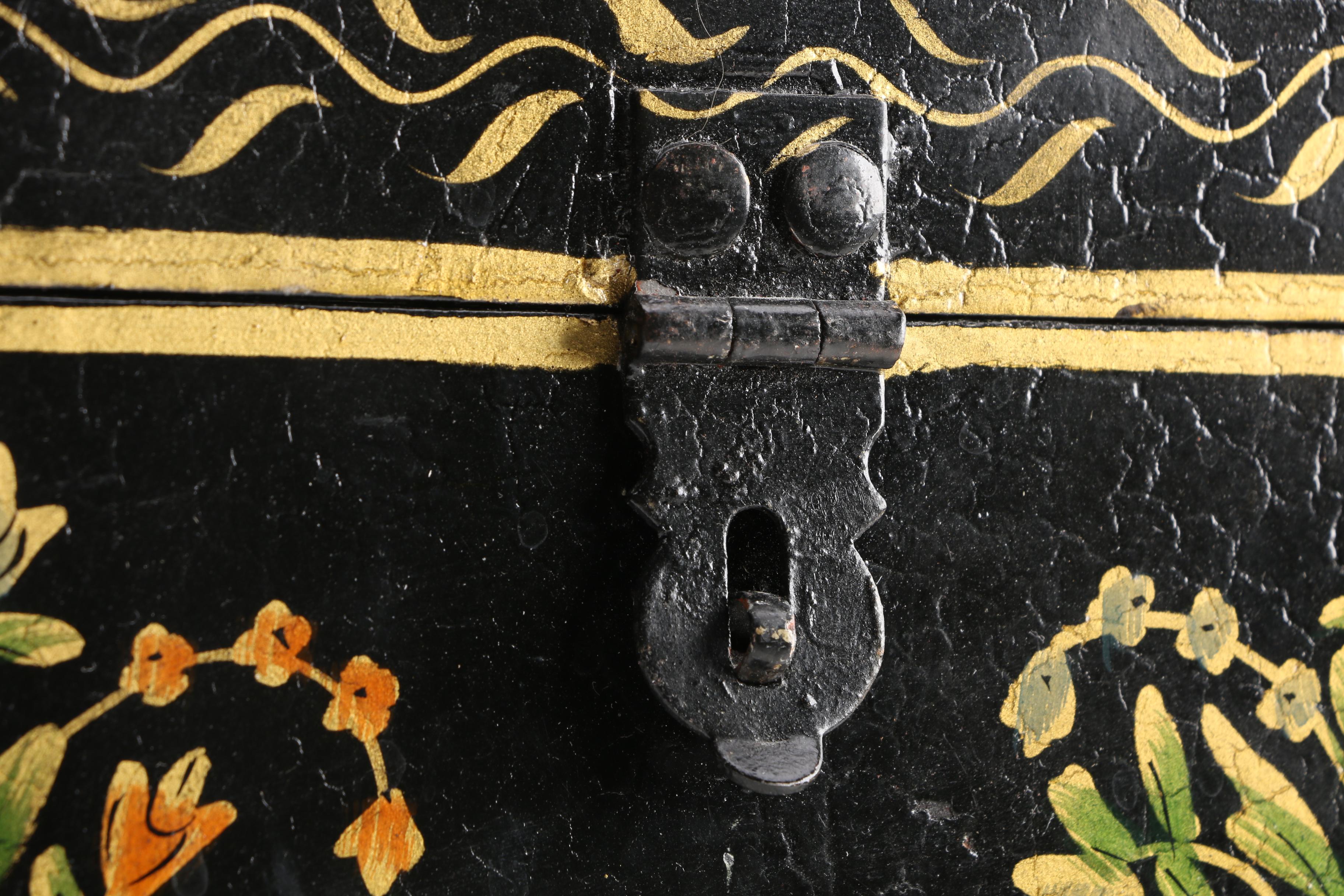 Painted Wooden Liquor Bottle Cabinet