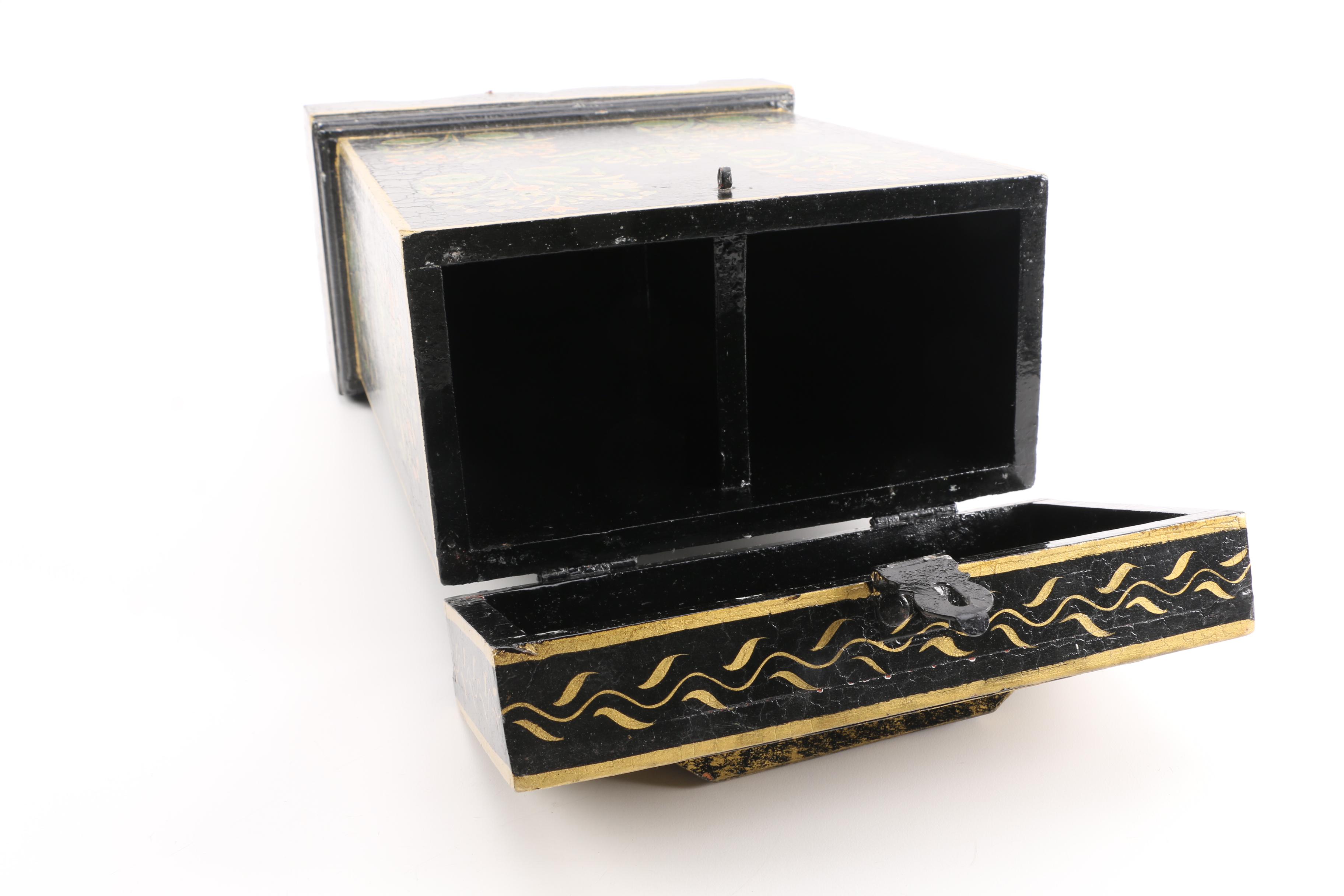 Painted Wooden Liquor Bottle Cabinet