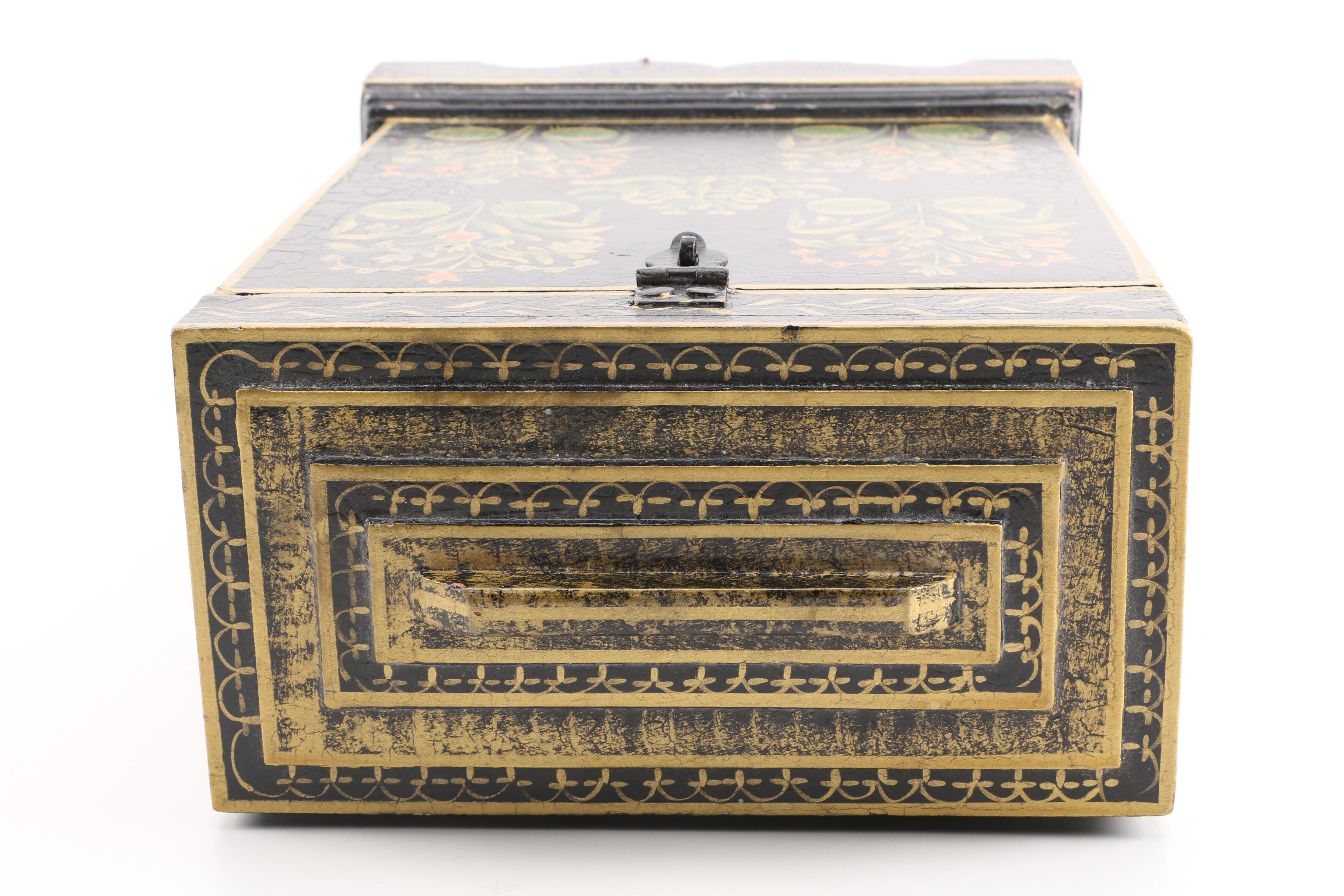 Painted Wooden Liquor Bottle Cabinet