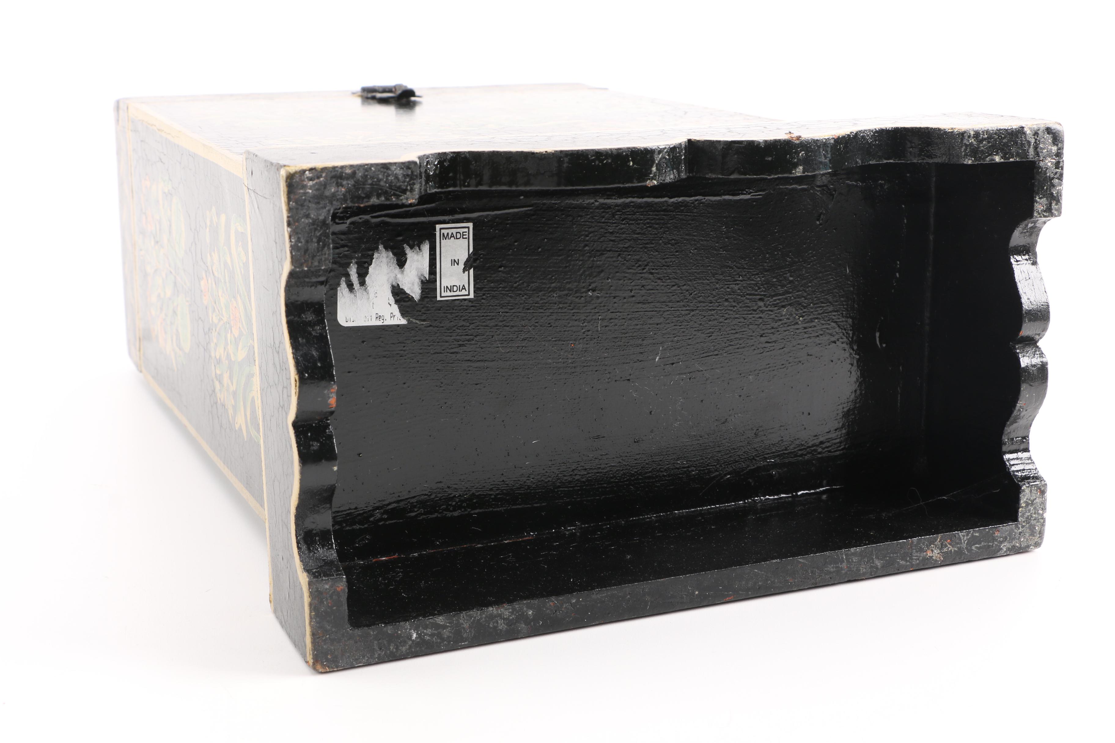 Painted Wooden Liquor Bottle Cabinet