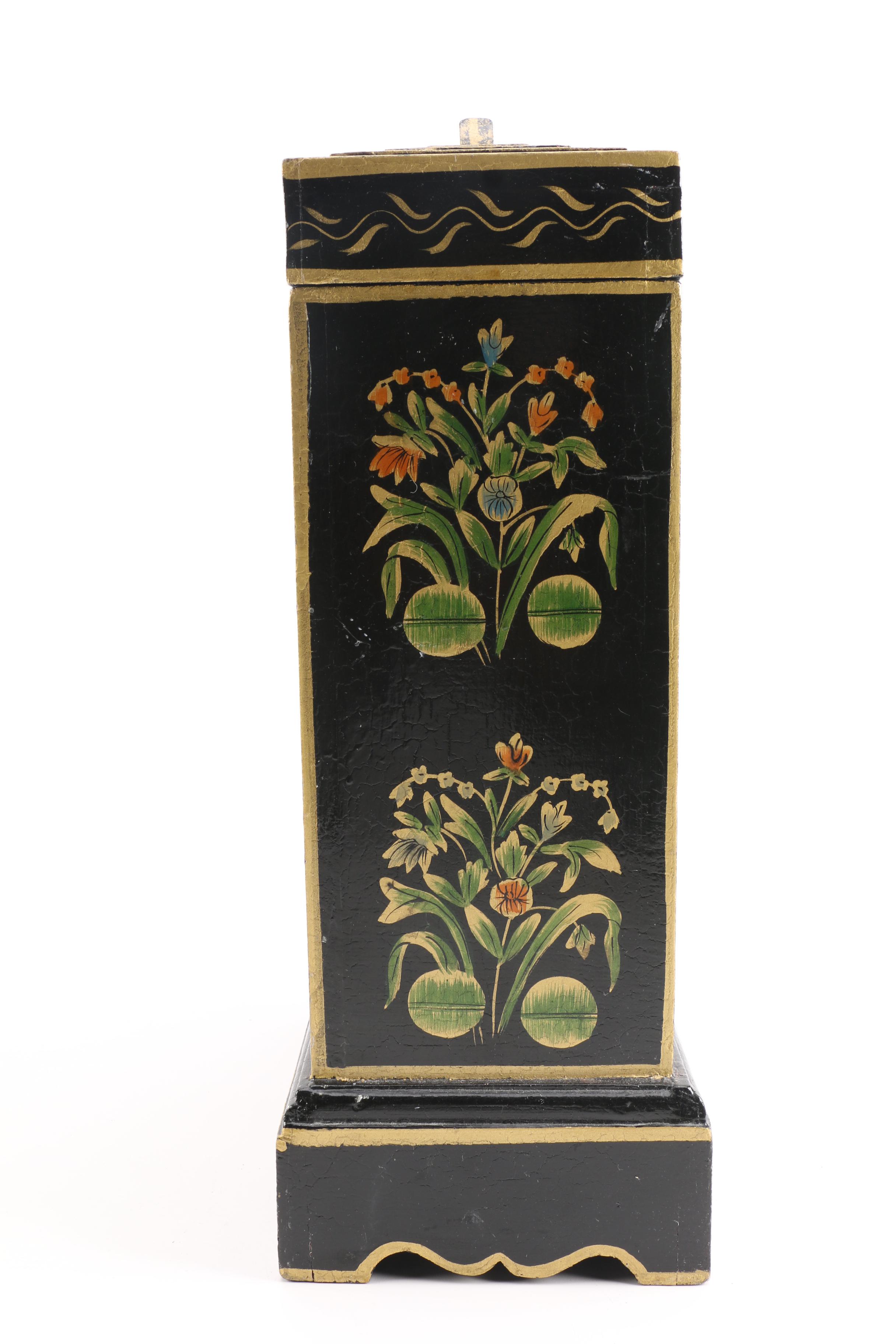 Painted Wooden Liquor Bottle Cabinet