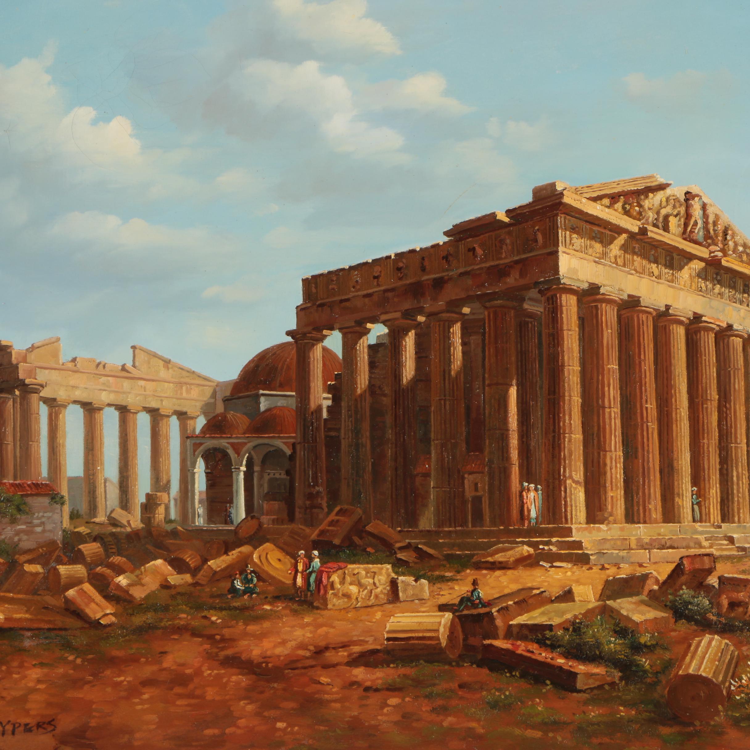 Kuypers Oil Painting After Lancelot-Théodore Turpin de Crissé "The Acropolis"