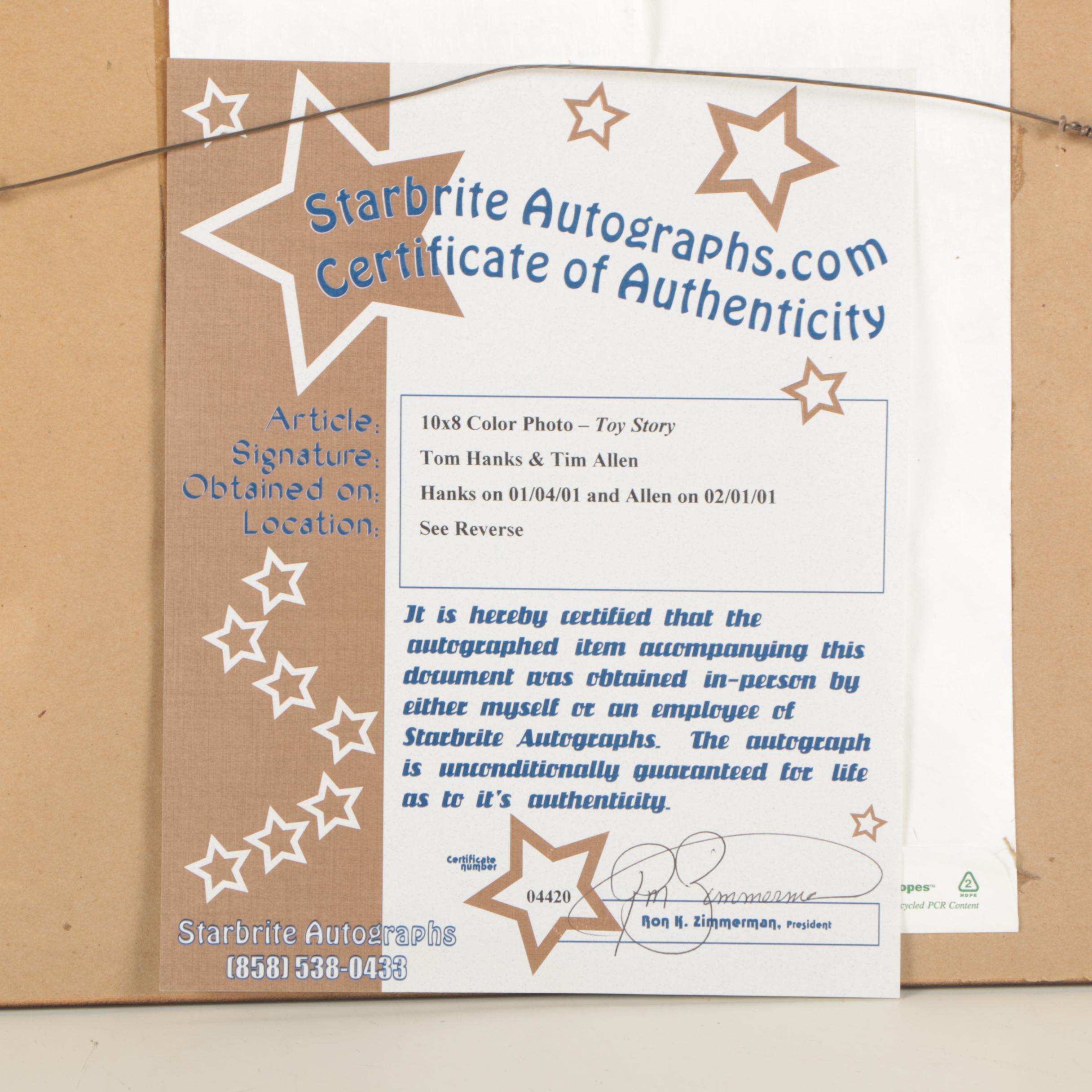 Tim Allen Autographed Digital Print of Buzz Lightyear and Woody from "Toy Story"